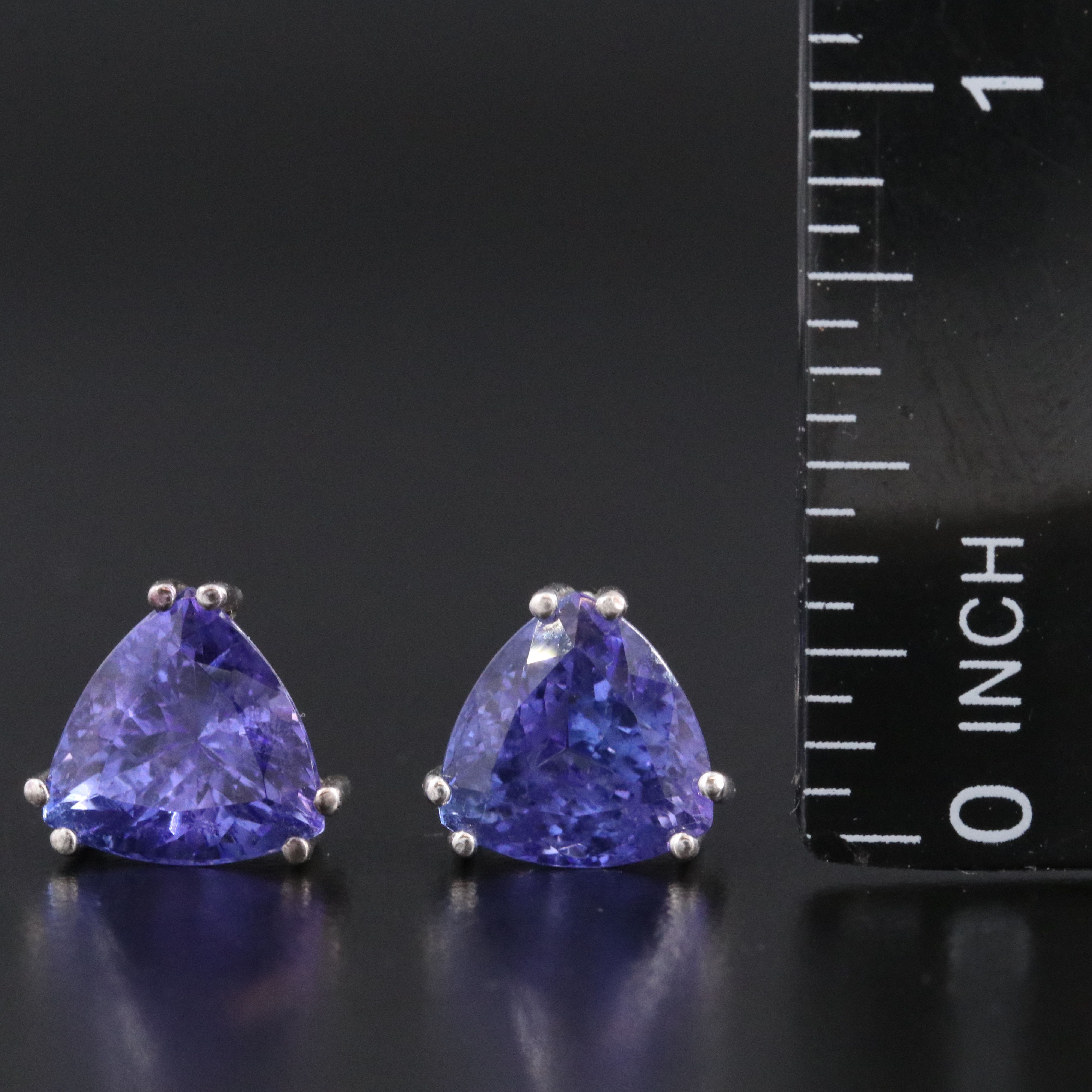 Sterling Tanzanite Stud Earrings