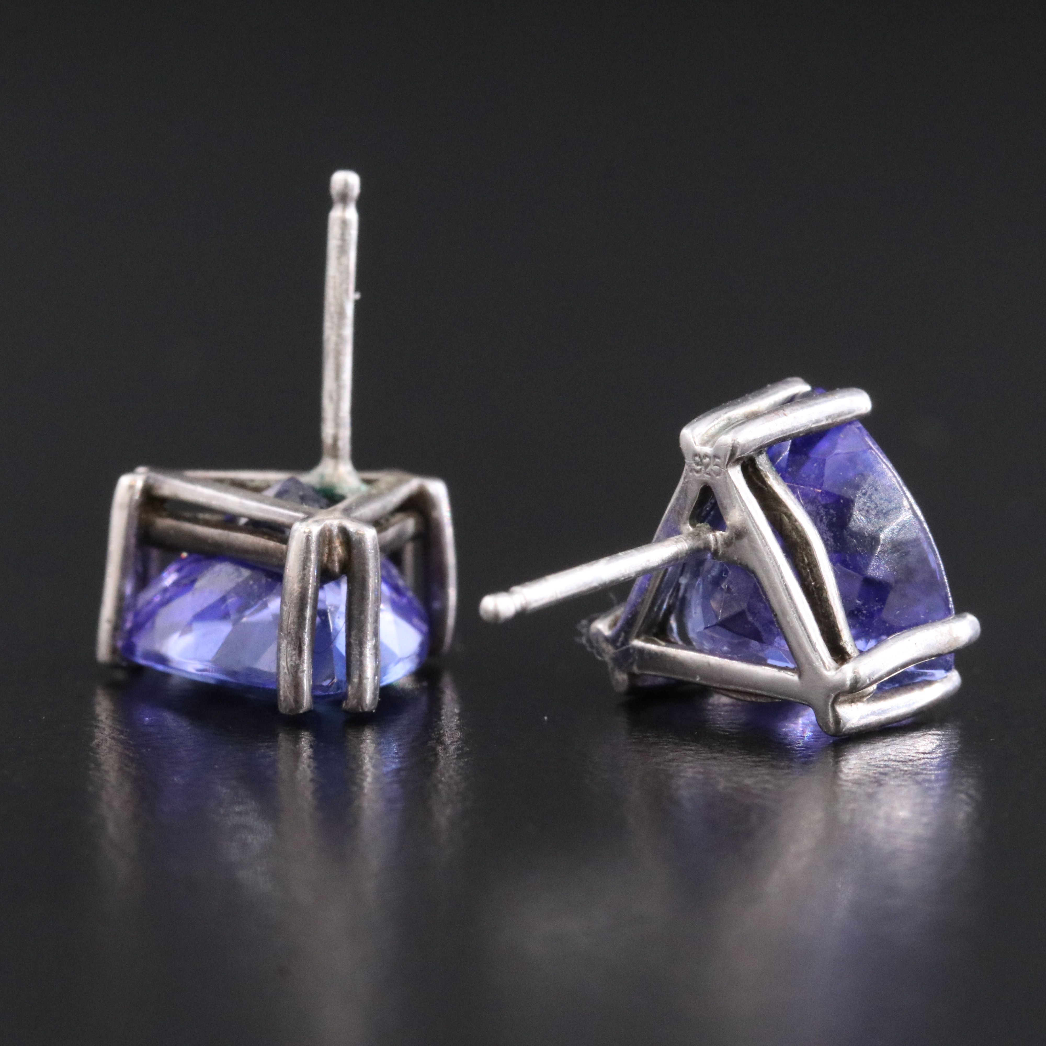 Sterling Tanzanite Stud Earrings