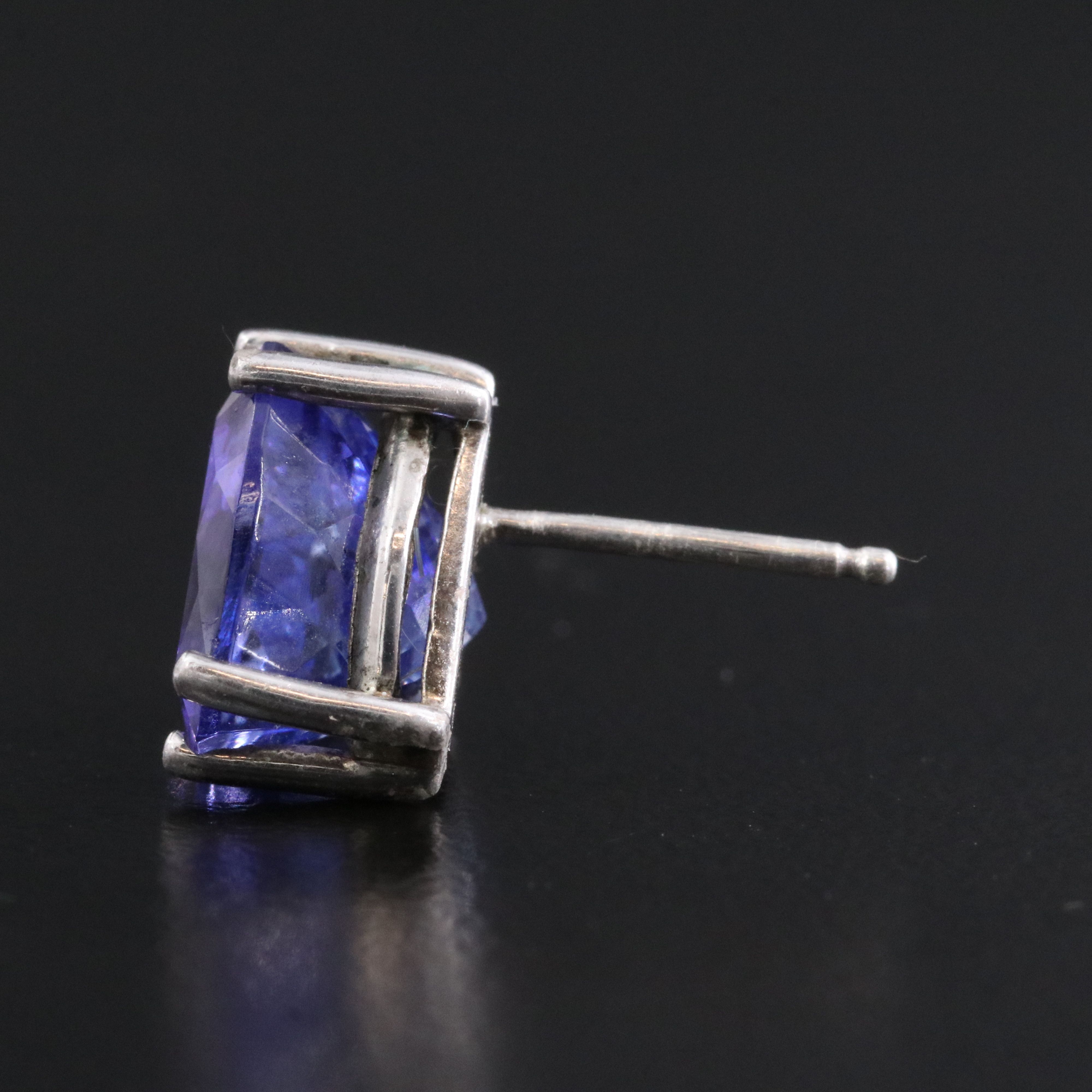 Sterling Tanzanite Stud Earrings