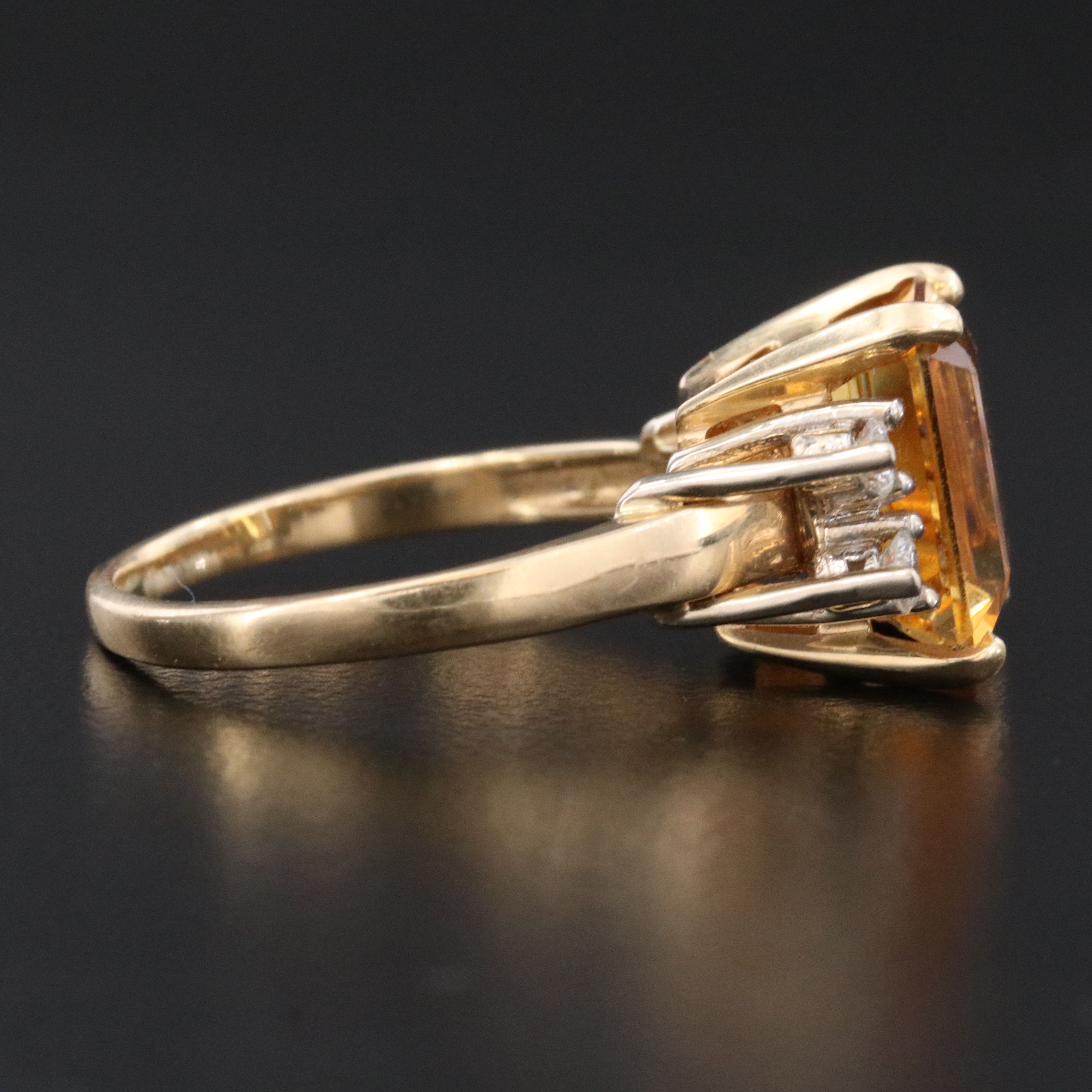14K Citrine and Diamond Ring