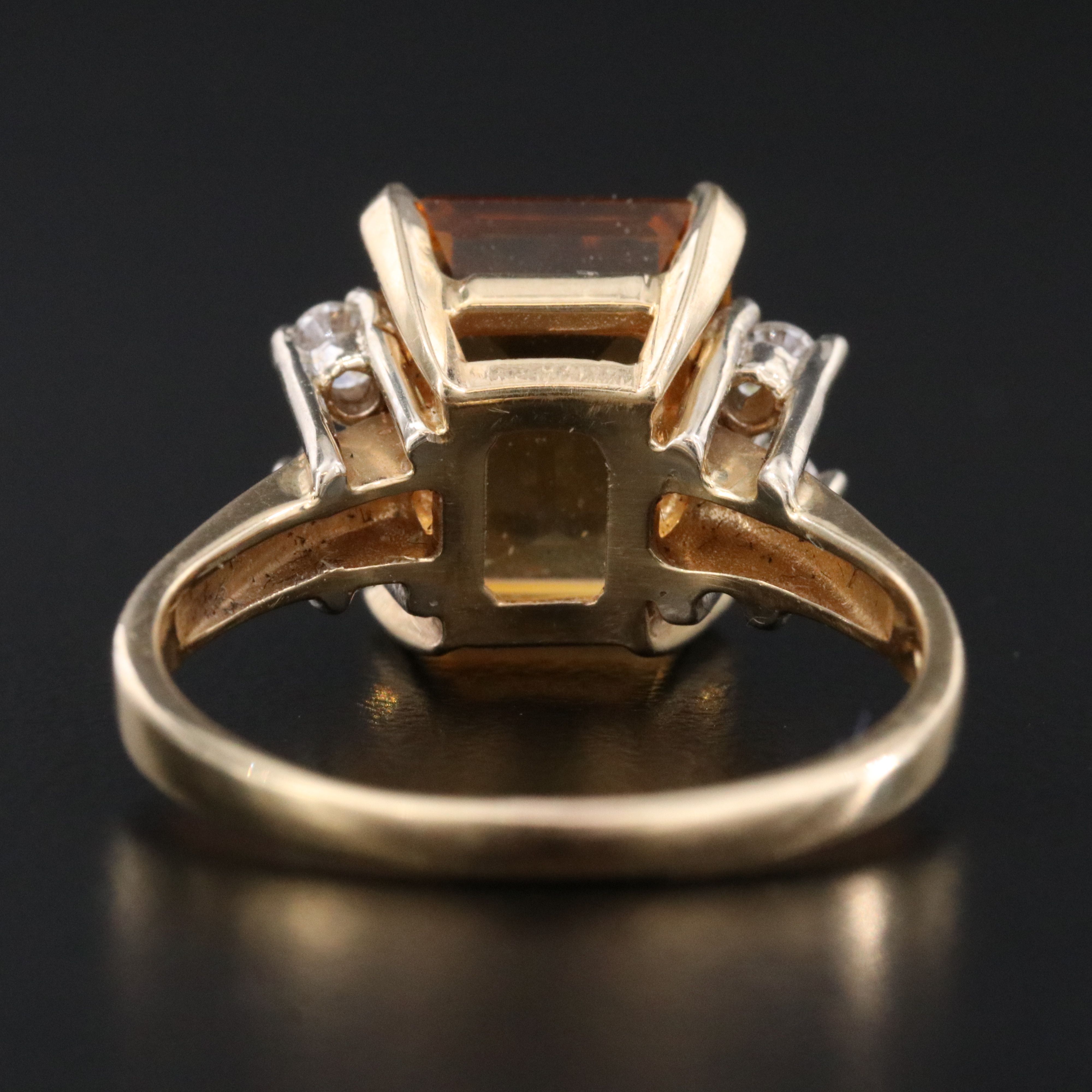 14K Citrine and Diamond Ring