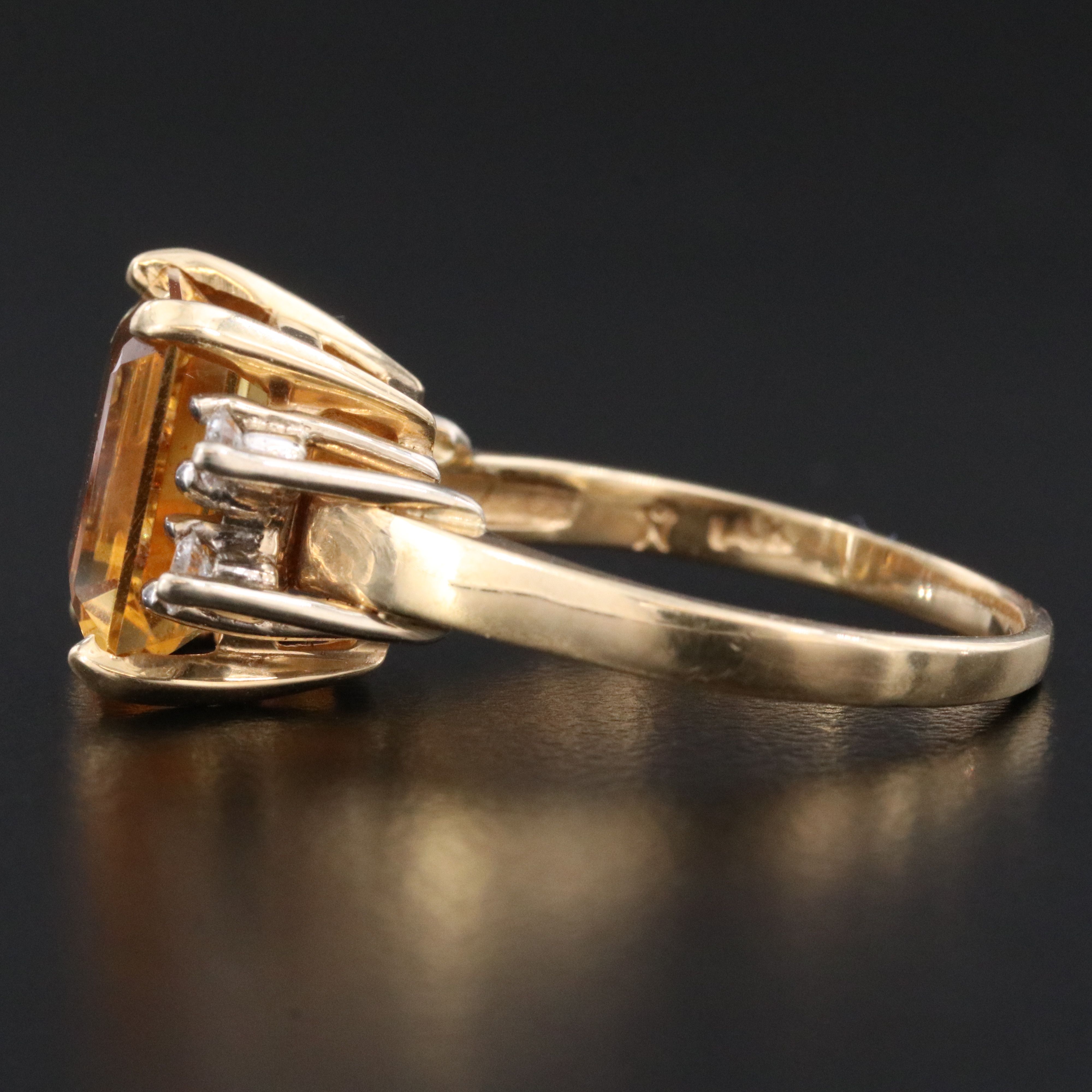 14K Citrine and Diamond Ring
