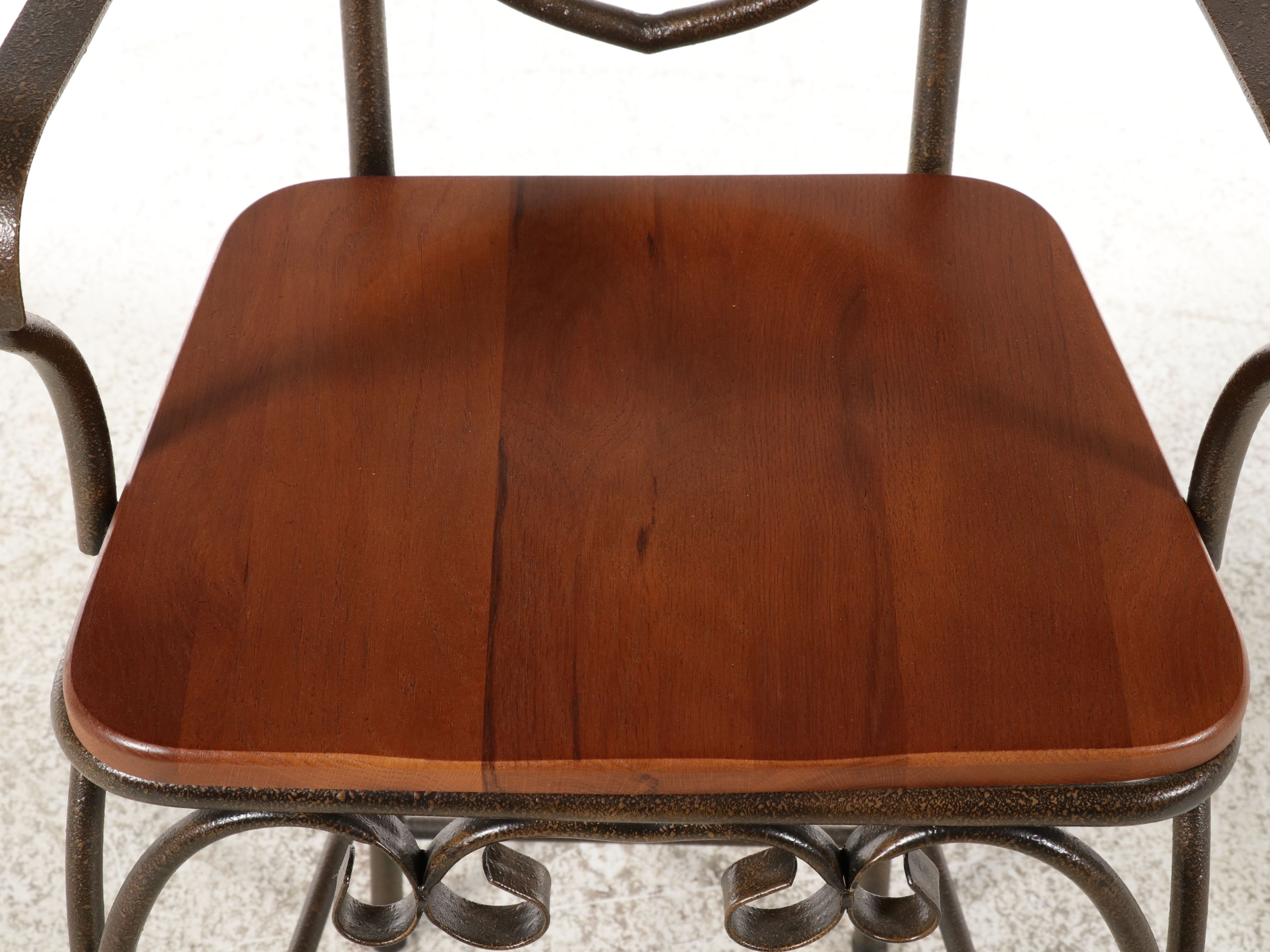 Keller Furniture Metal and Wood Barstools and Side Table, Late 20th Century