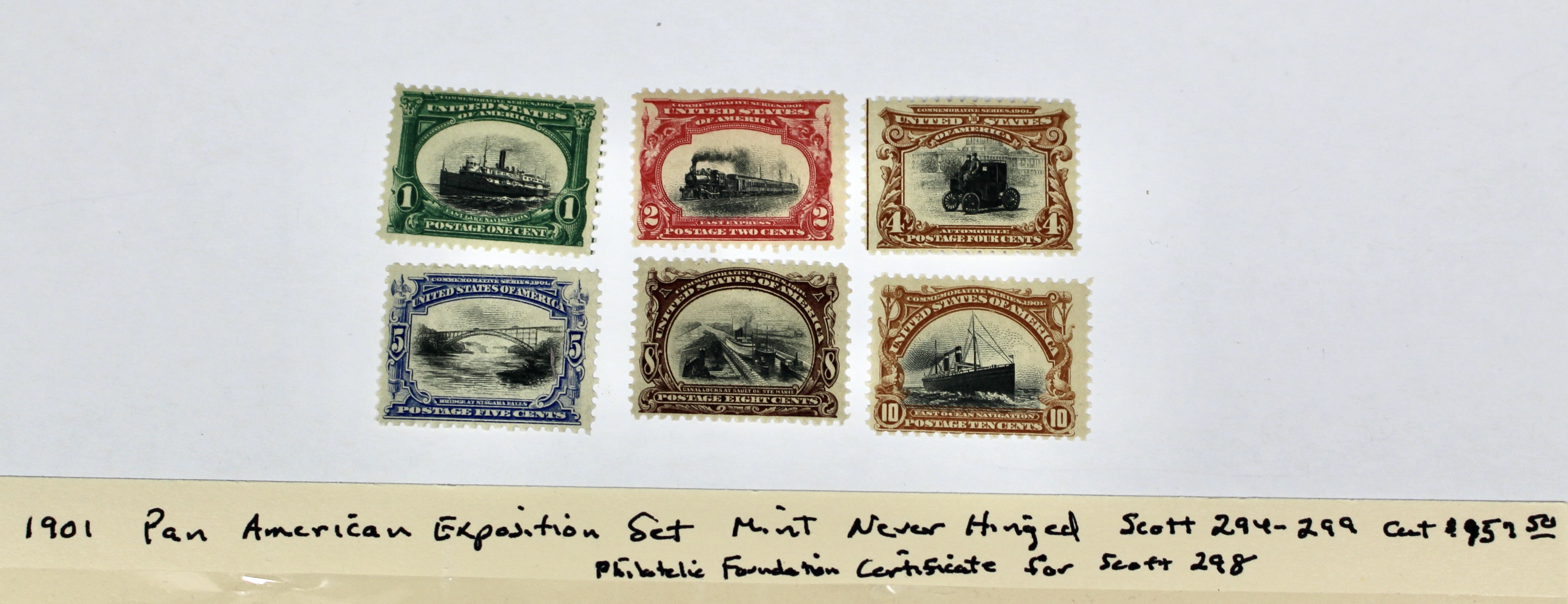 Mint Never Hinged 1901 Pan-American Exposition Postage Stamp Set