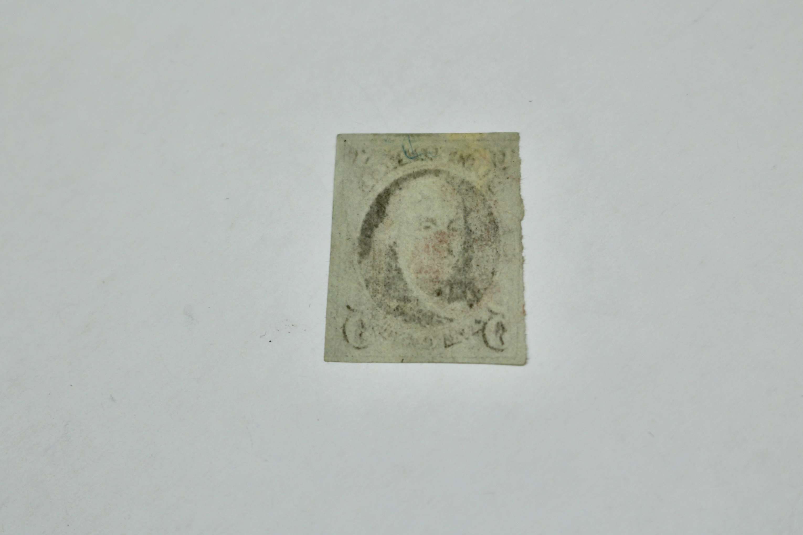 1847 U.S. Franklin 5-Cent Postage Stamp, Scott #1, First U.S. Stamp