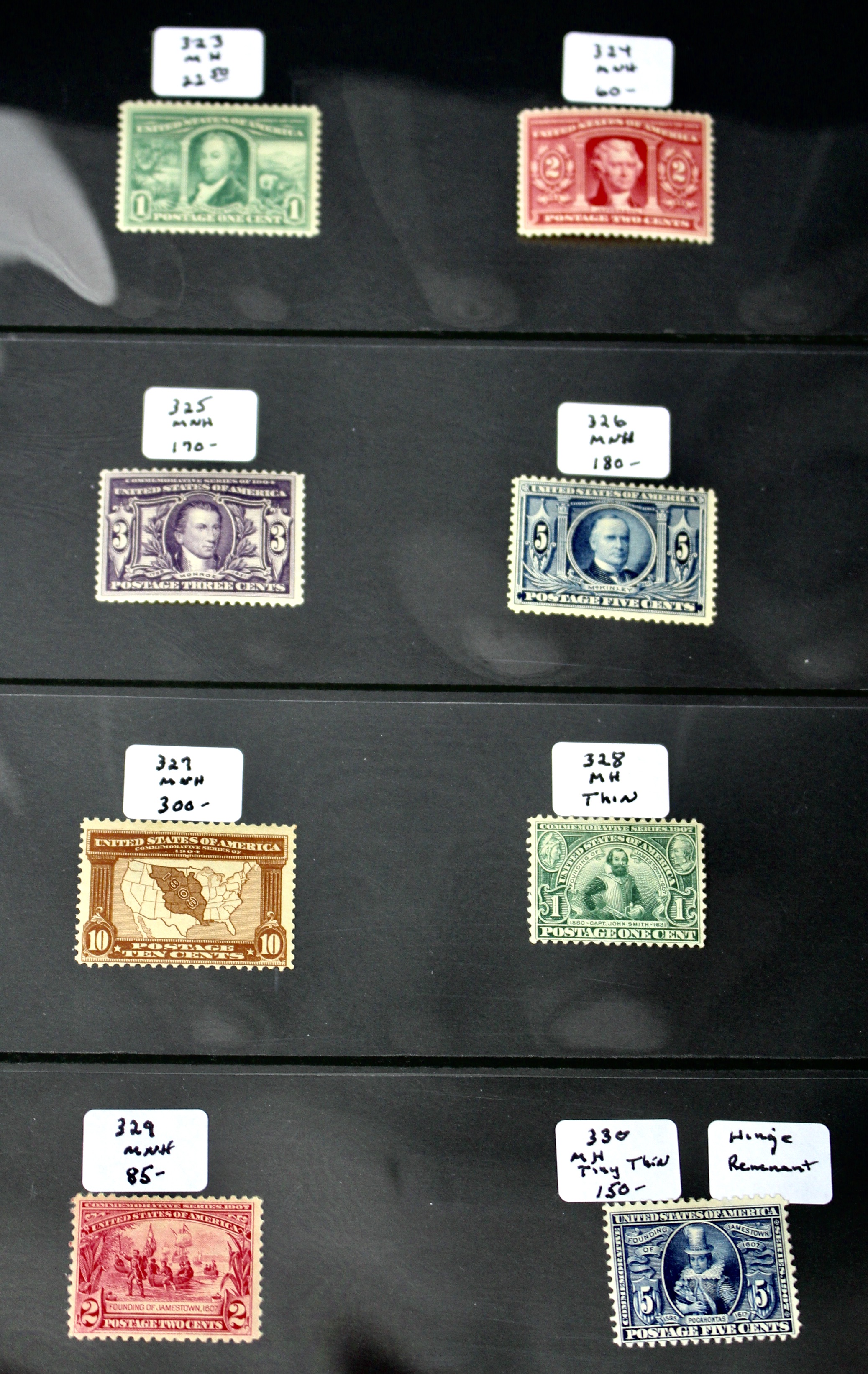 U.S. Scott 323 to 330 Postage Stamps, Mint Condition
