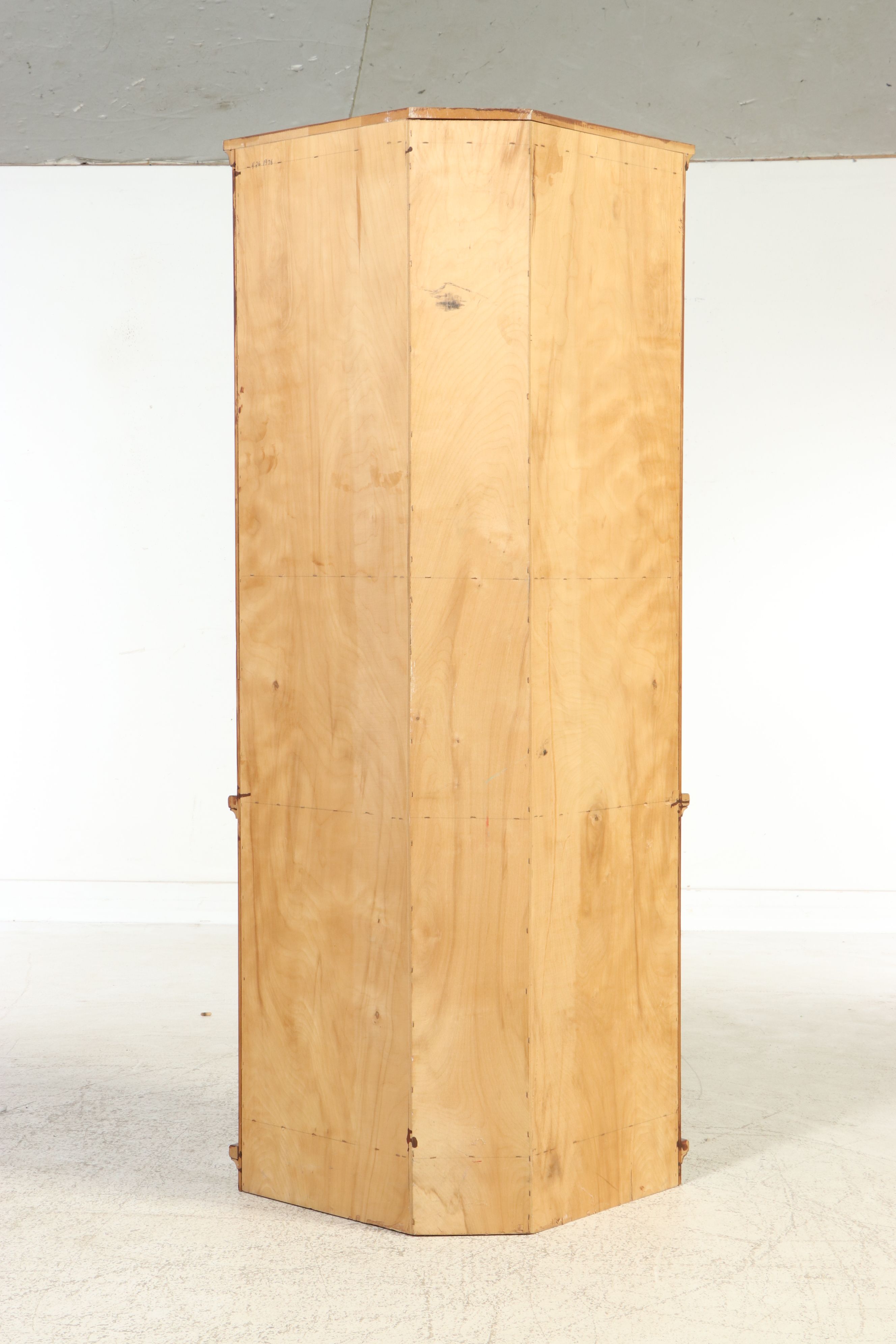 Two-Piece Cherry Finish Corner Cabinet