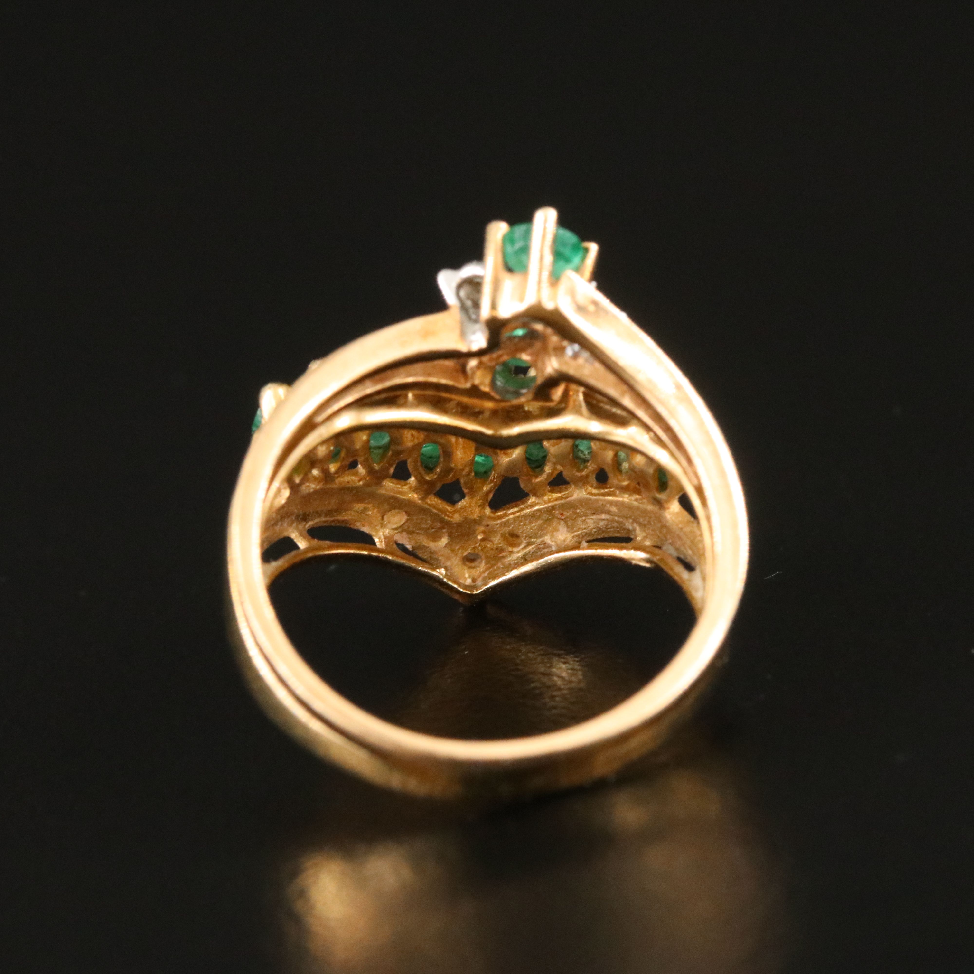 10K Emerald and Diamond Ring