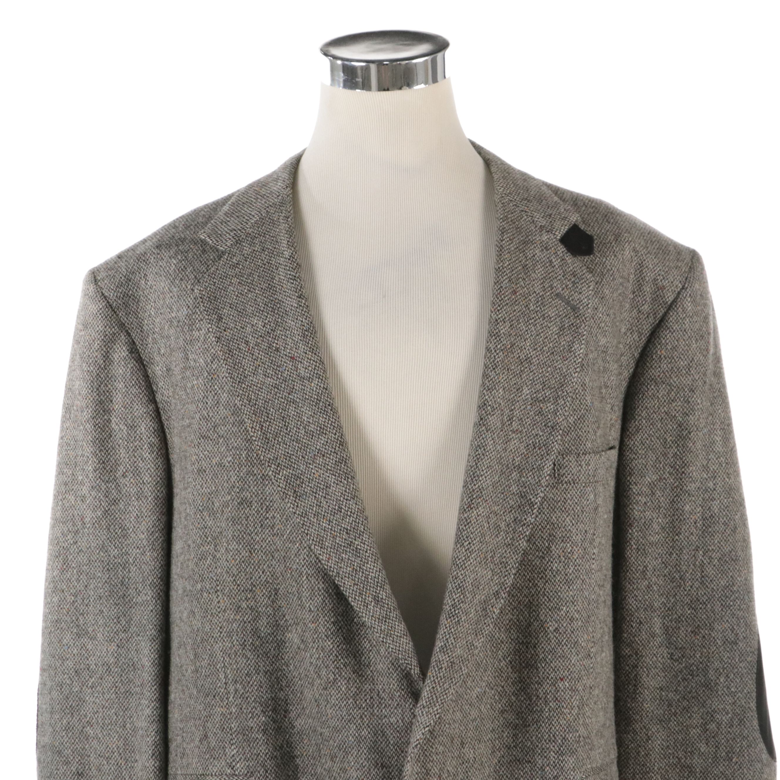 Men's Sutter & Grant Wool Tweed Sport Coat with Jordache Corduroy Flat Cap