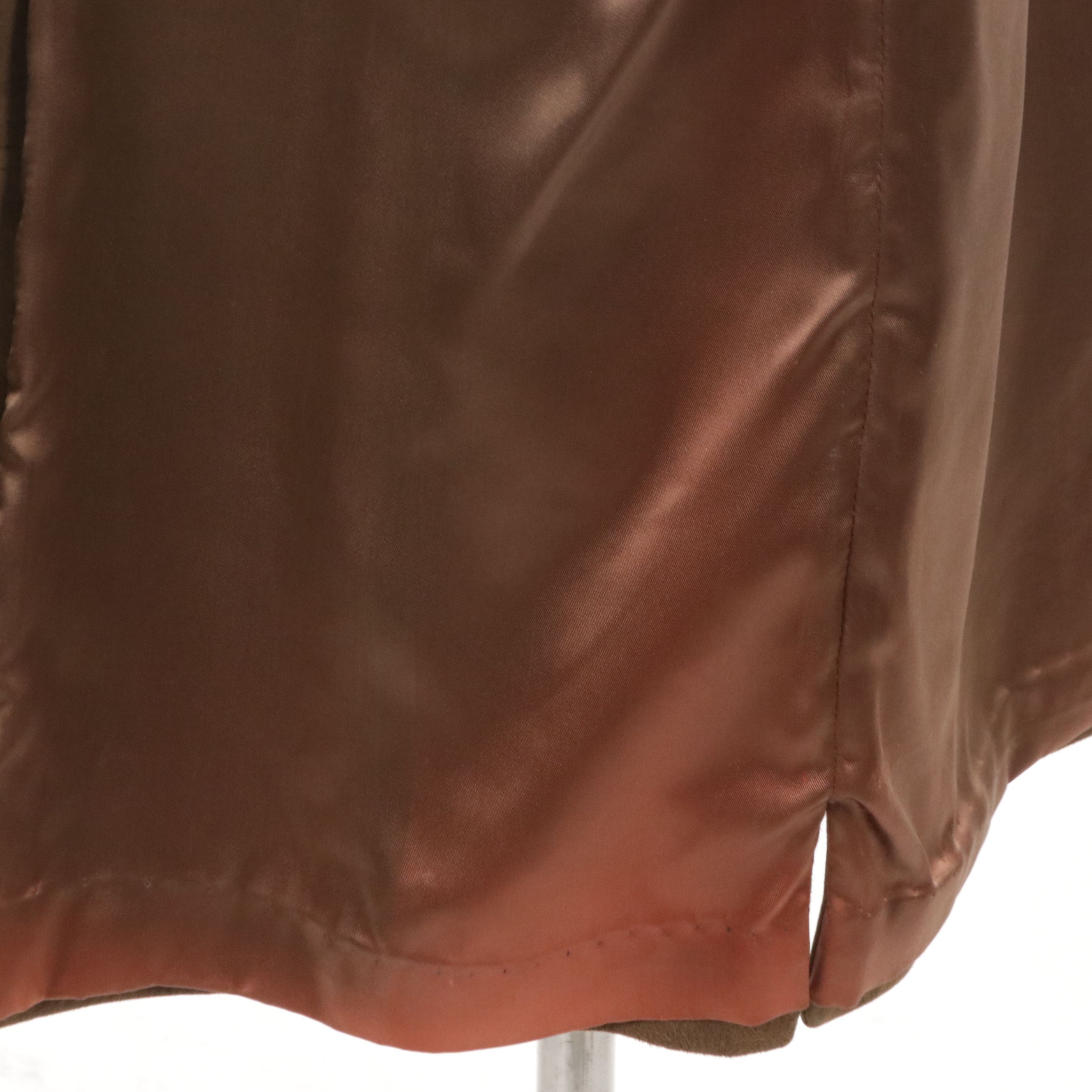 Double-Breasted Suede Coat with Mink Fur Collar, Vintage