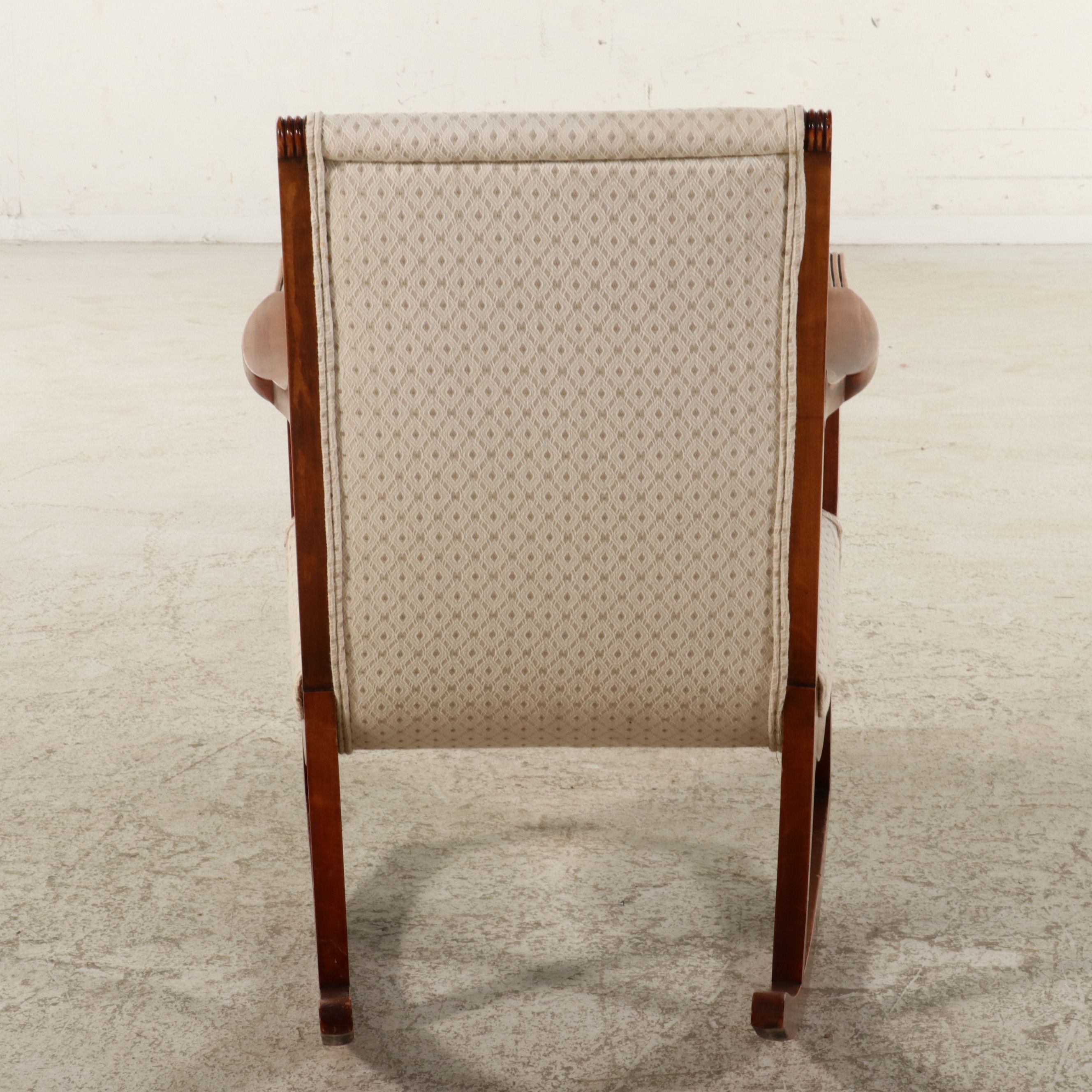 Traditional Upholstered Wooden Rocking Chair, Late 20th Century