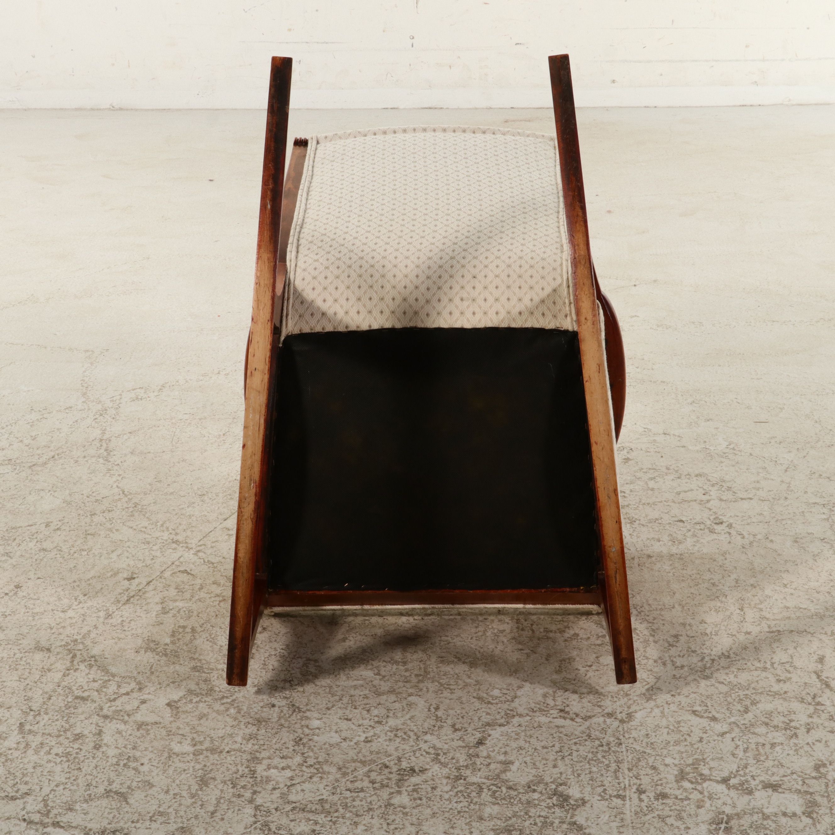 Traditional Upholstered Wooden Rocking Chair, Late 20th Century