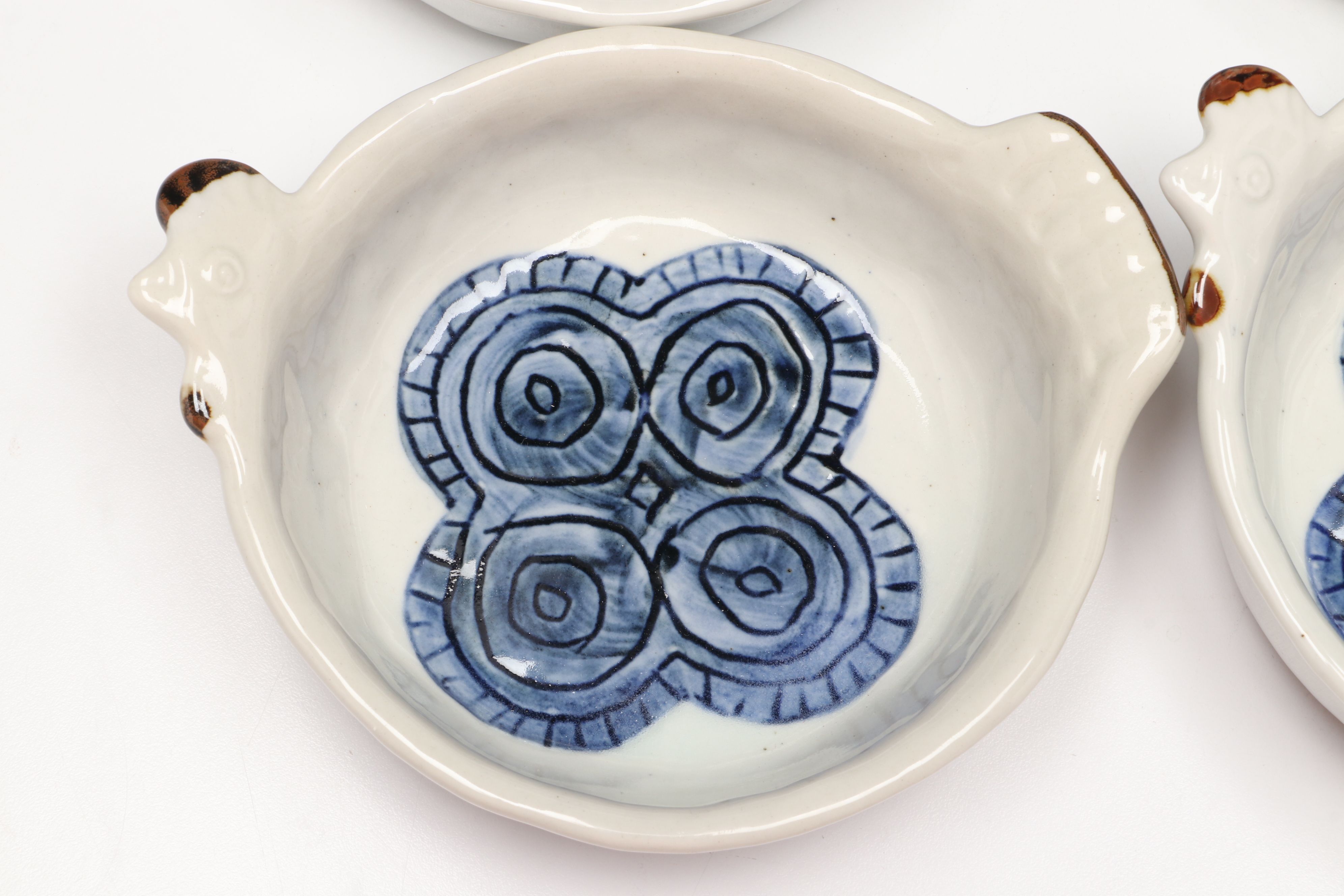 Japanese Handmade Ceramic Handled Bowls and Plates