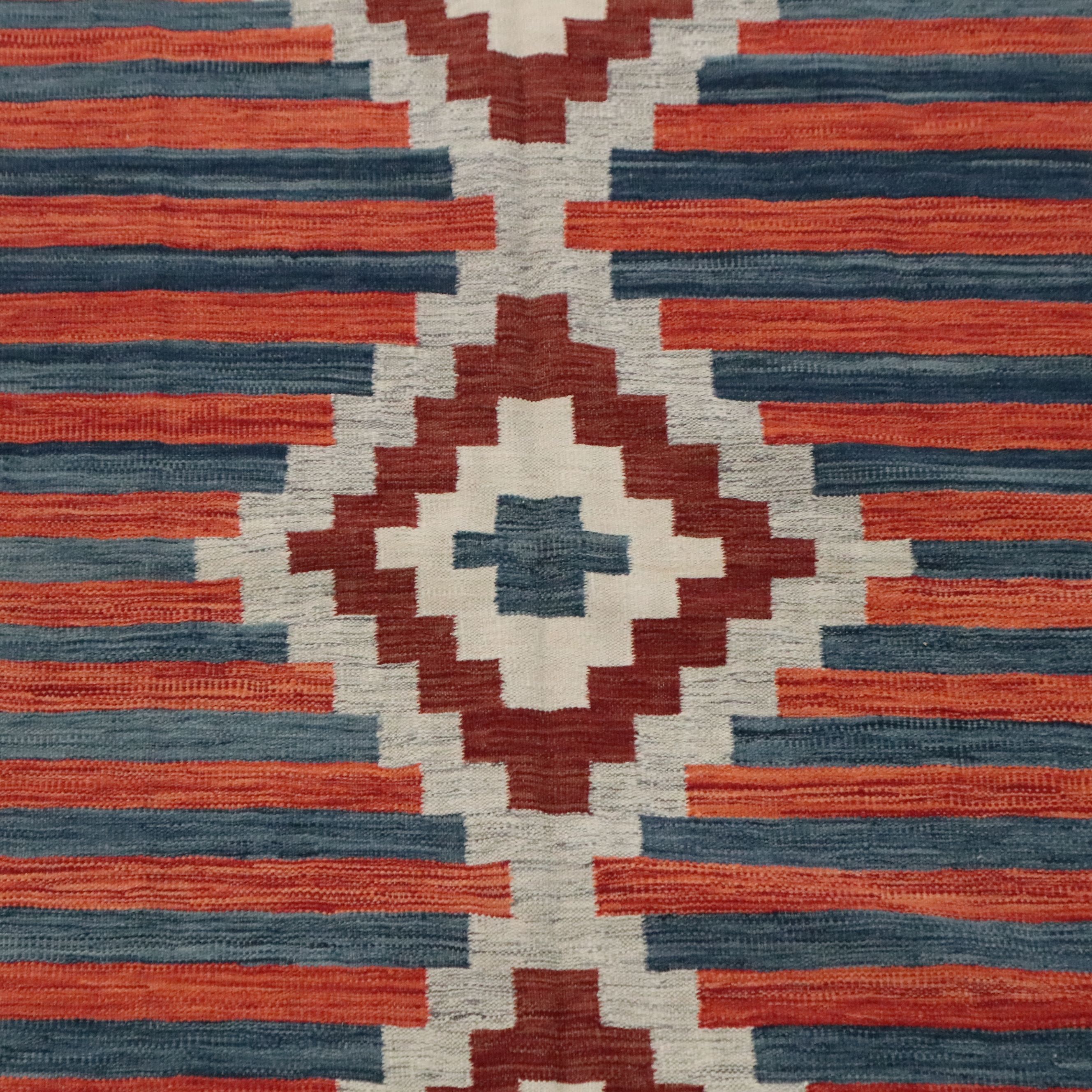 8'2 x 9'11 Handwoven Pakistani Geometric Modern Kilim Area Rug