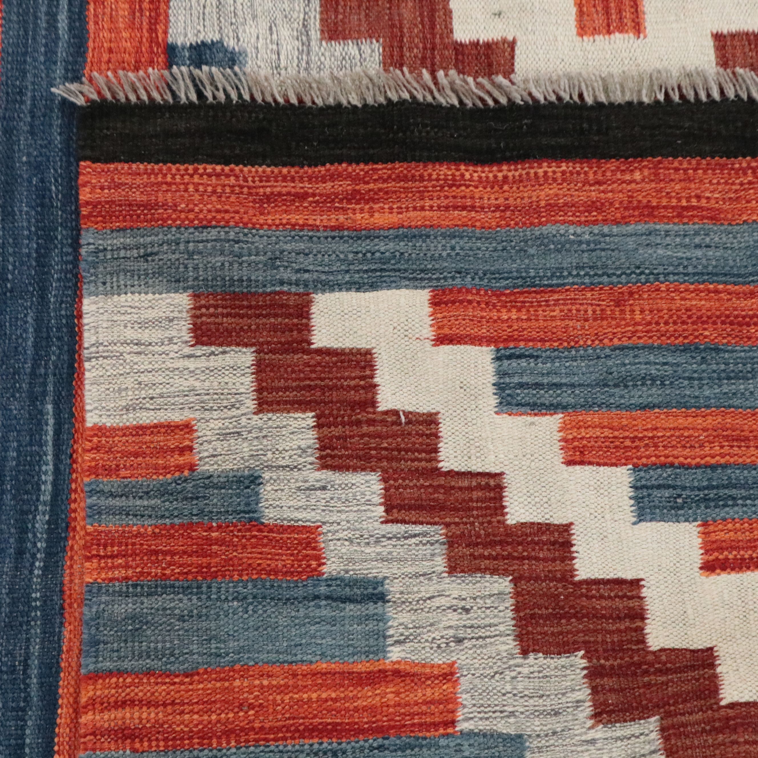 8'2 x 9'11 Handwoven Pakistani Geometric Modern Kilim Area Rug