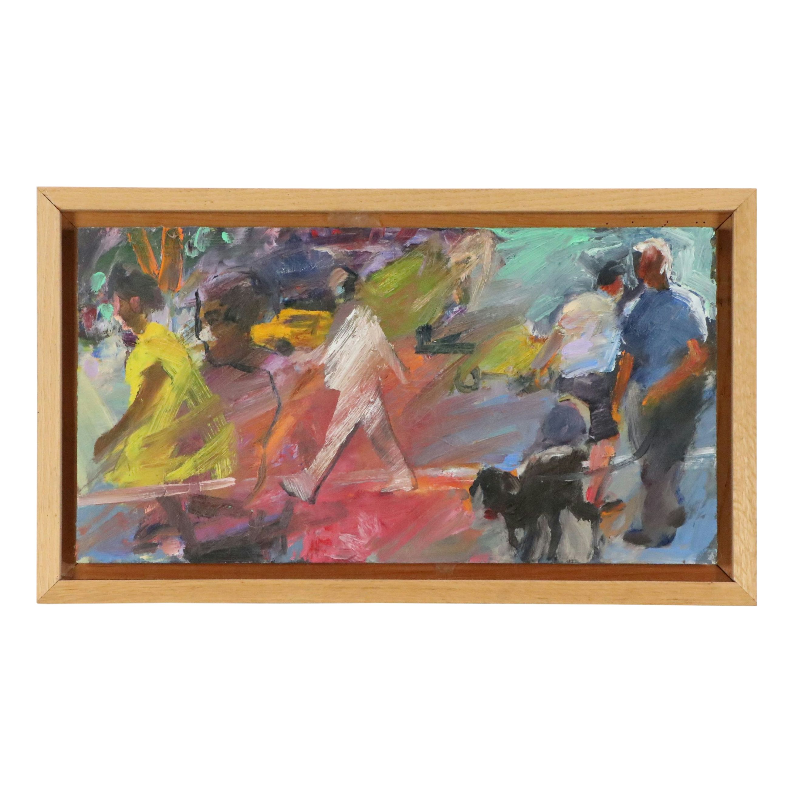 Anthony V. Becker Oil Painting "Cross Walk I," 1999