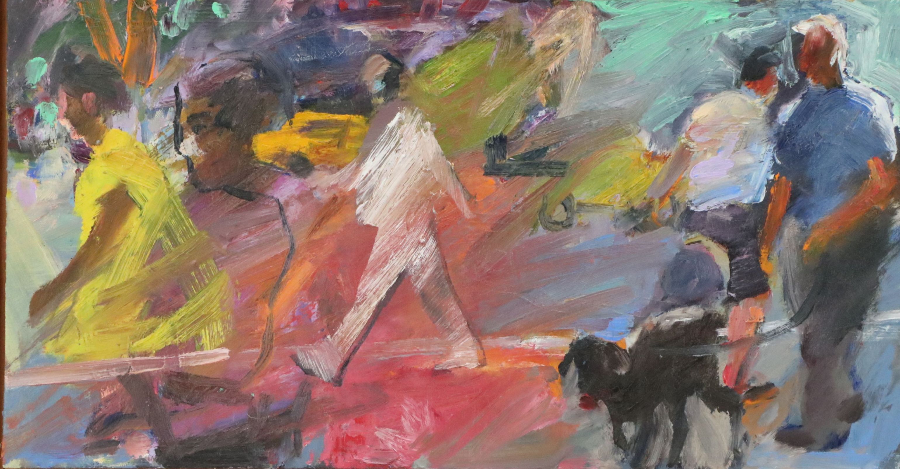 Anthony V. Becker Oil Painting "Cross Walk I," 1999