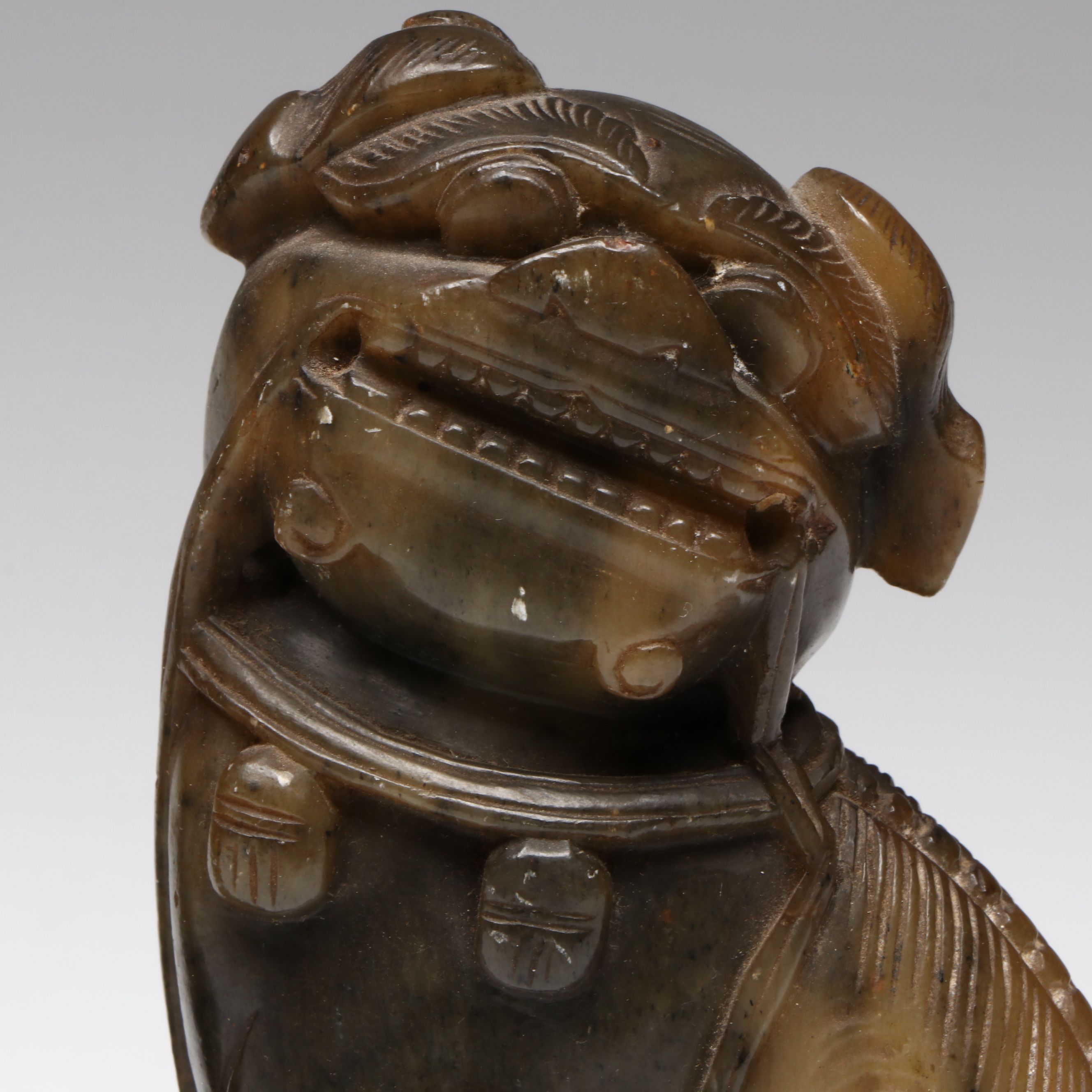 Antique Chinese Carved Soapstone Guardian Lions