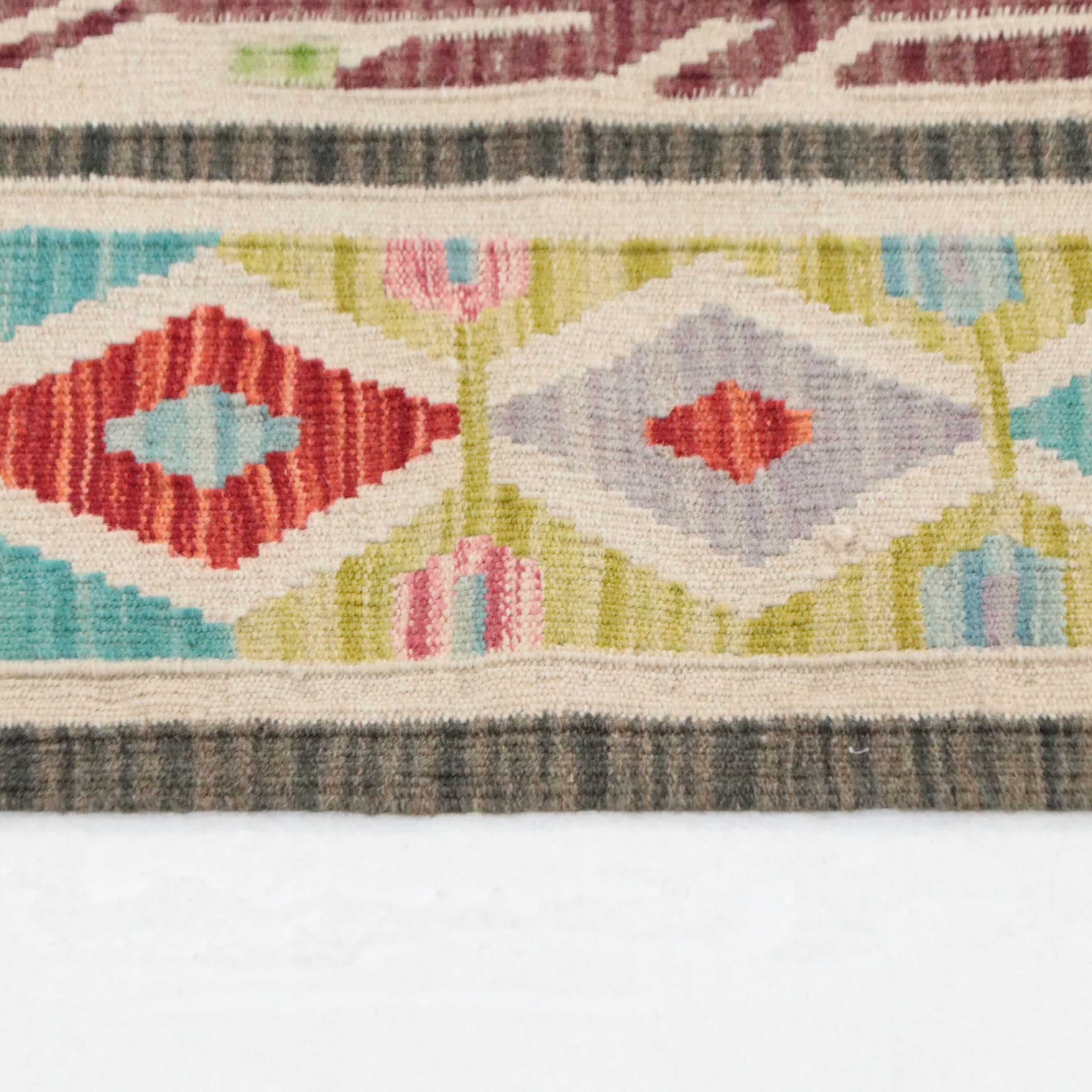 6'1 x 7'7 Handwoven Pakistani Pictorial Kilim Area Rug