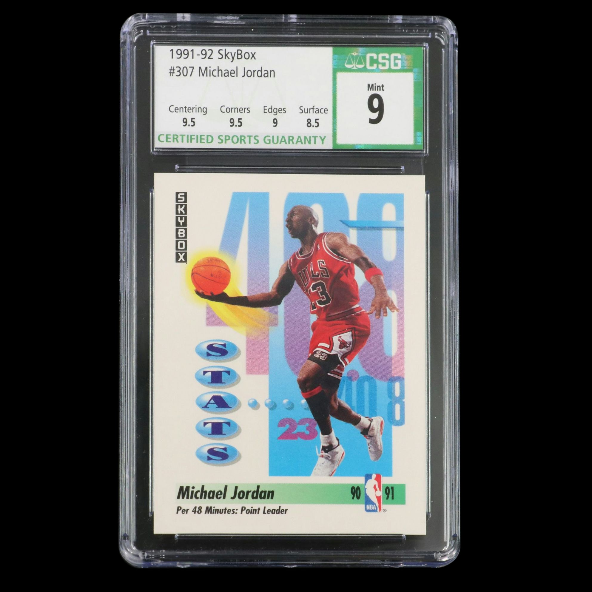 1991-92 SkyBox Michael Jordan Chicago Bulls Basketball Card Graded CSG 9