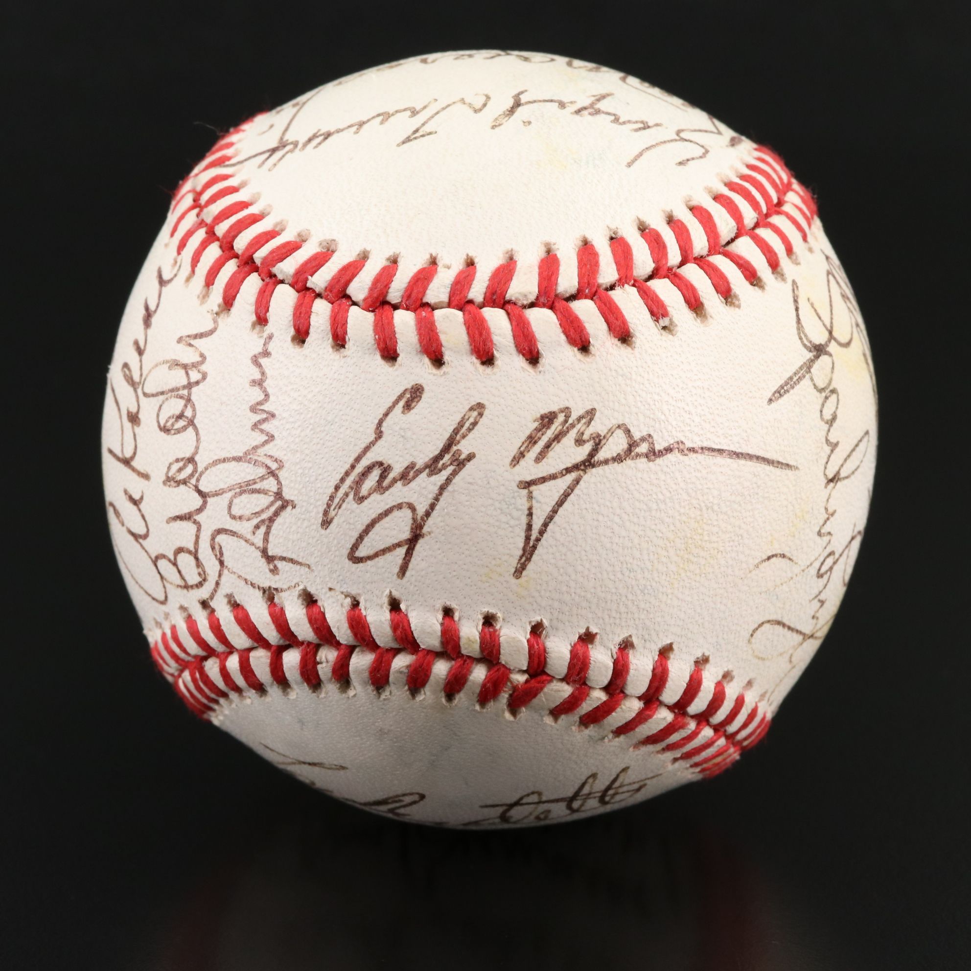 Signed Rawlings Baseball with Seventeen Signatures, Mainly HOF and Star Players
