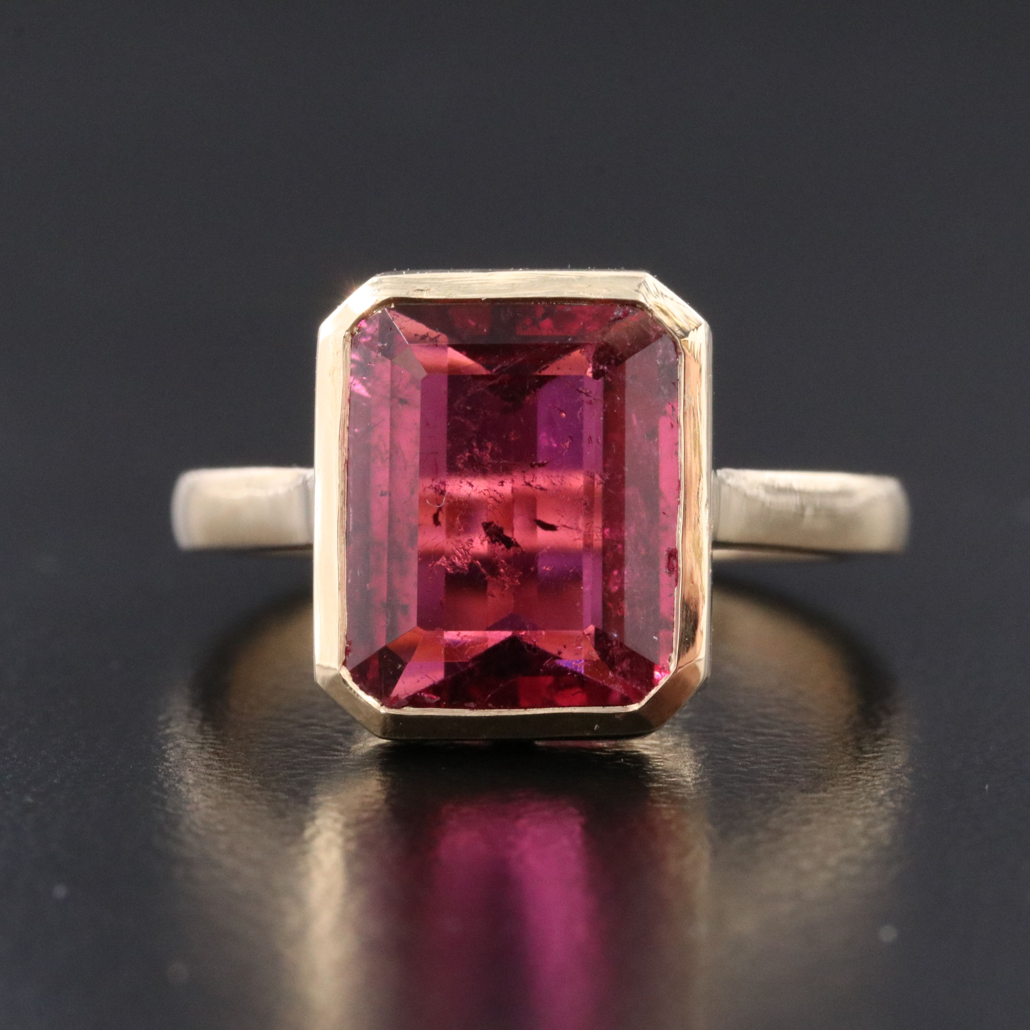 14K 4.74 CT Rubellite Solitaire Ring