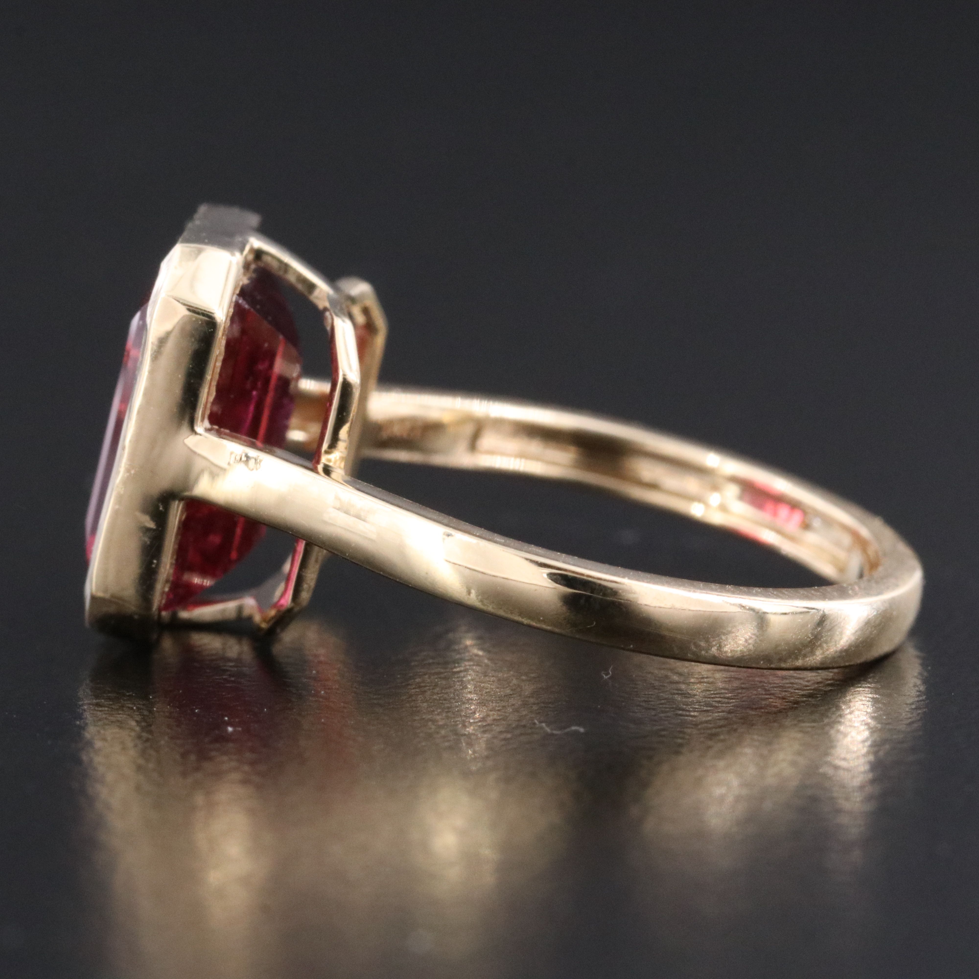 14K 4.74 CT Rubellite Solitaire Ring
