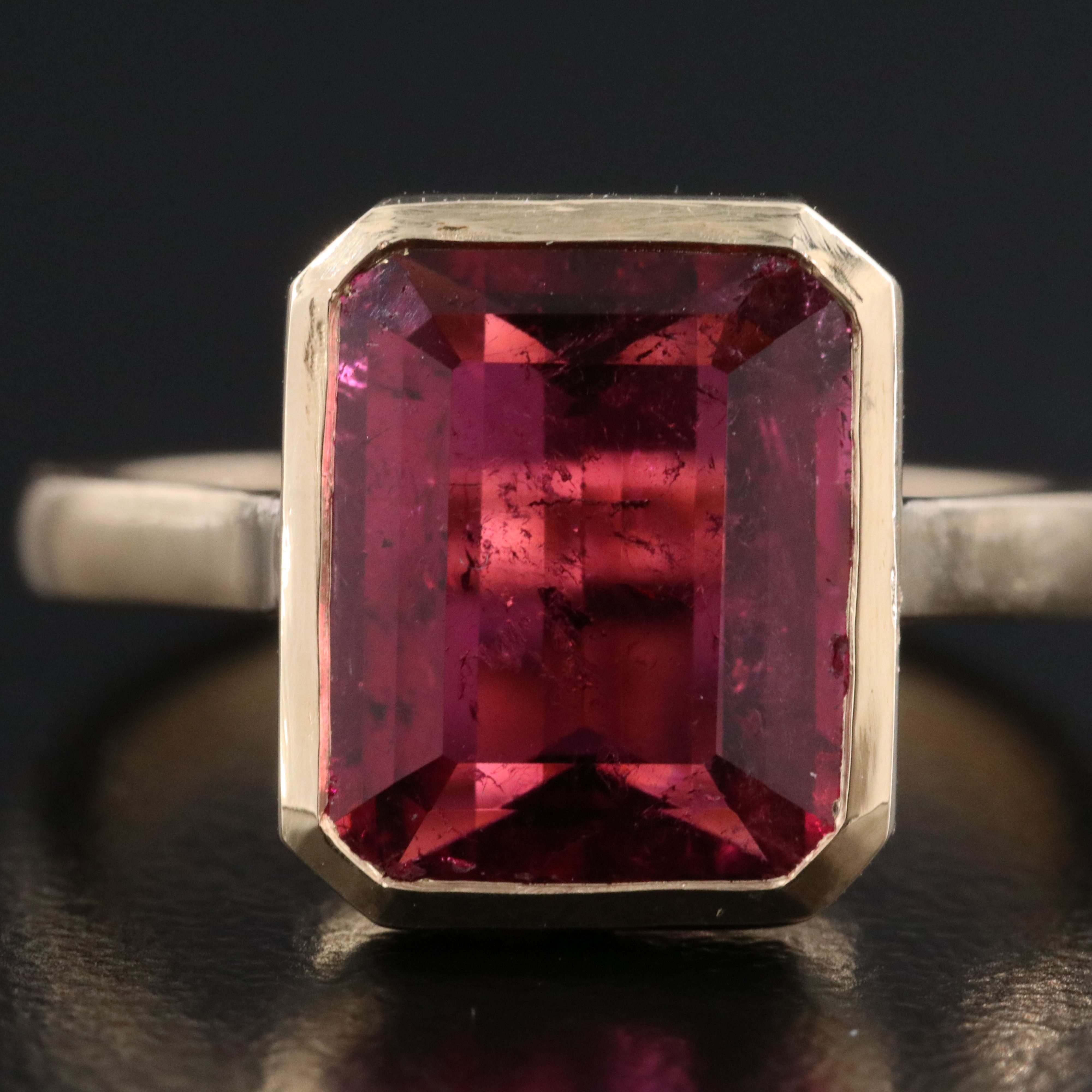 14K 4.74 CT Rubellite Solitaire Ring