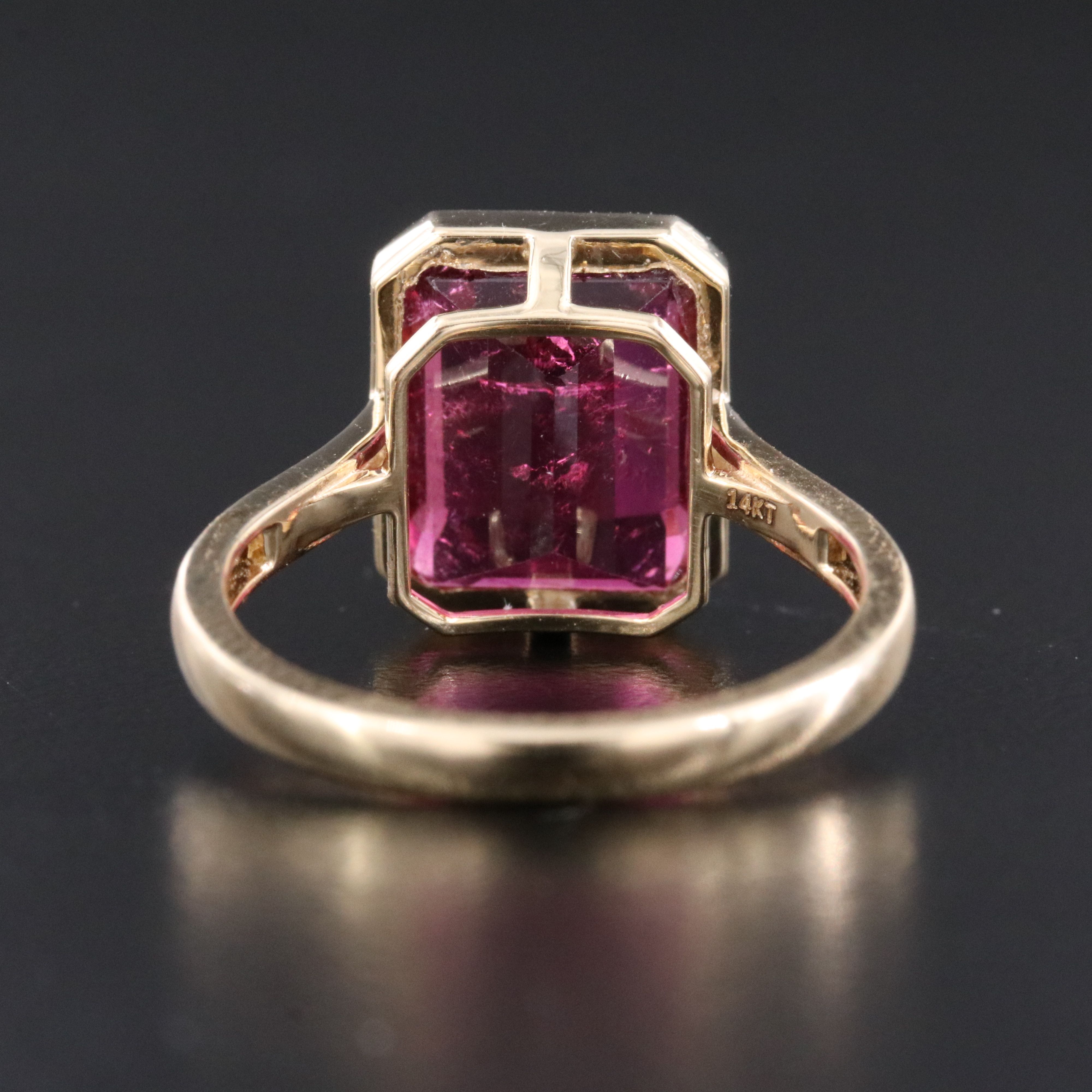 14K 4.74 CT Rubellite Solitaire Ring