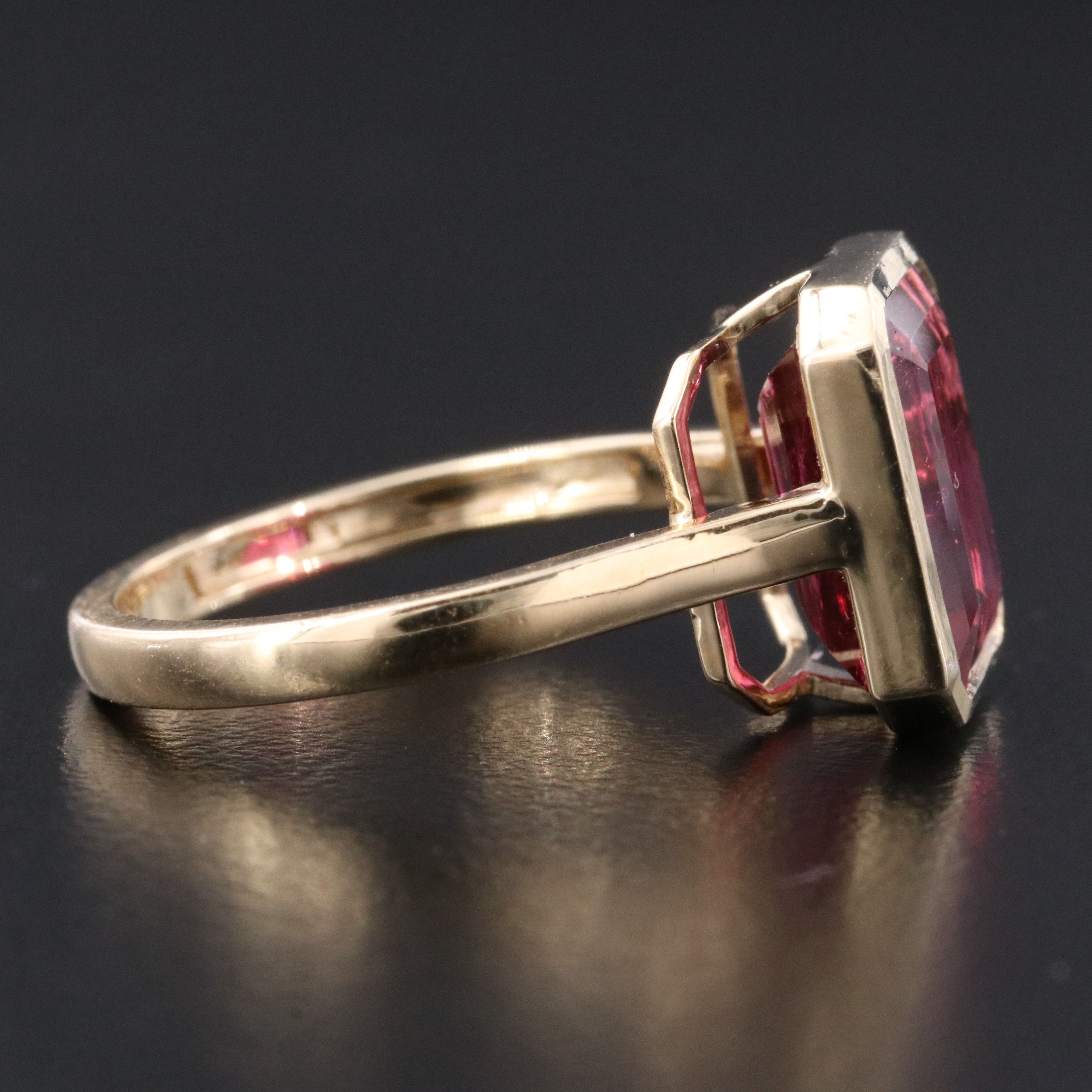 14K 4.74 CT Rubellite Solitaire Ring