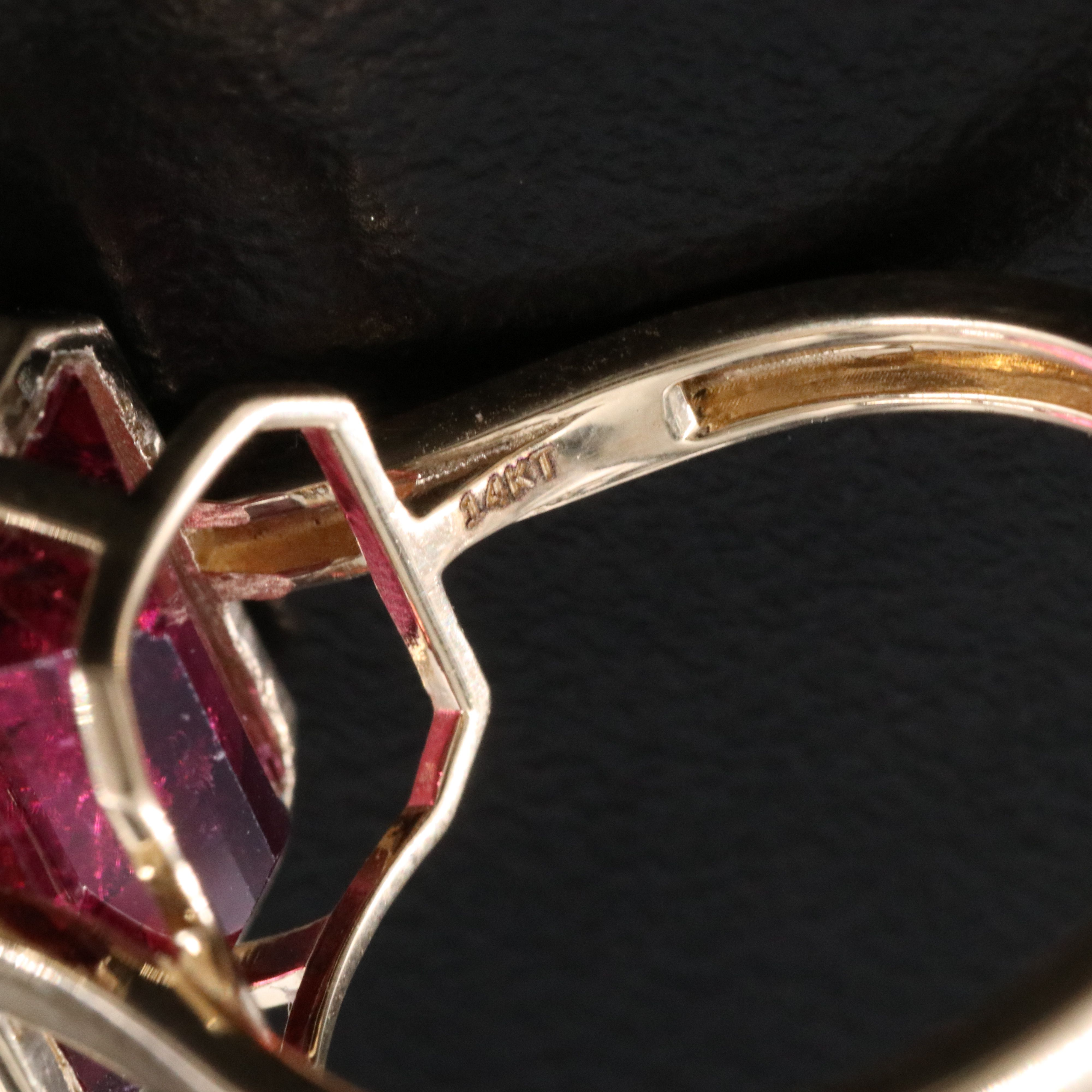 14K 4.74 CT Rubellite Solitaire Ring