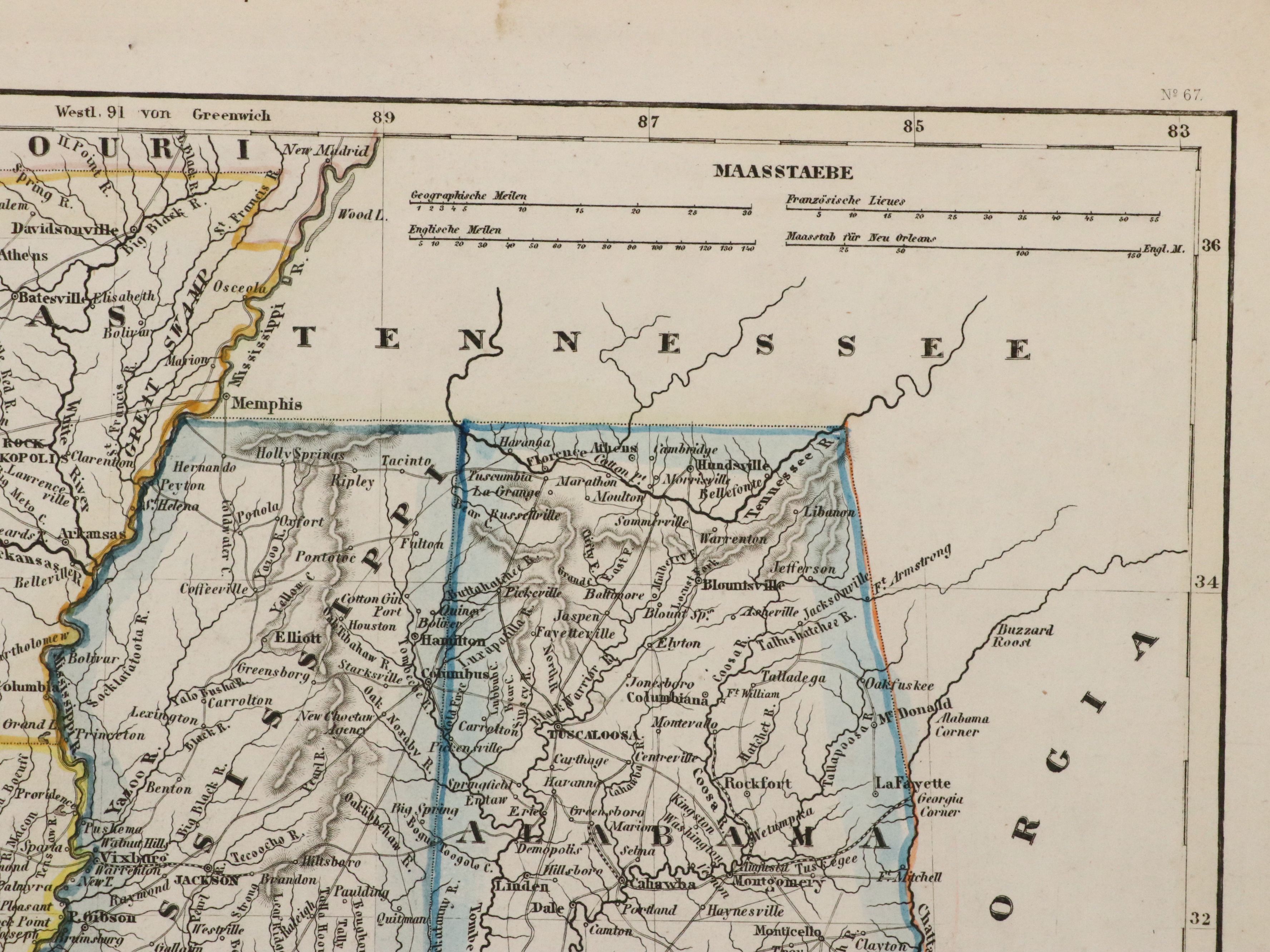 Joseph Meyer "Philadelphia" and Other Map with Antiqued Replica Map of Texas