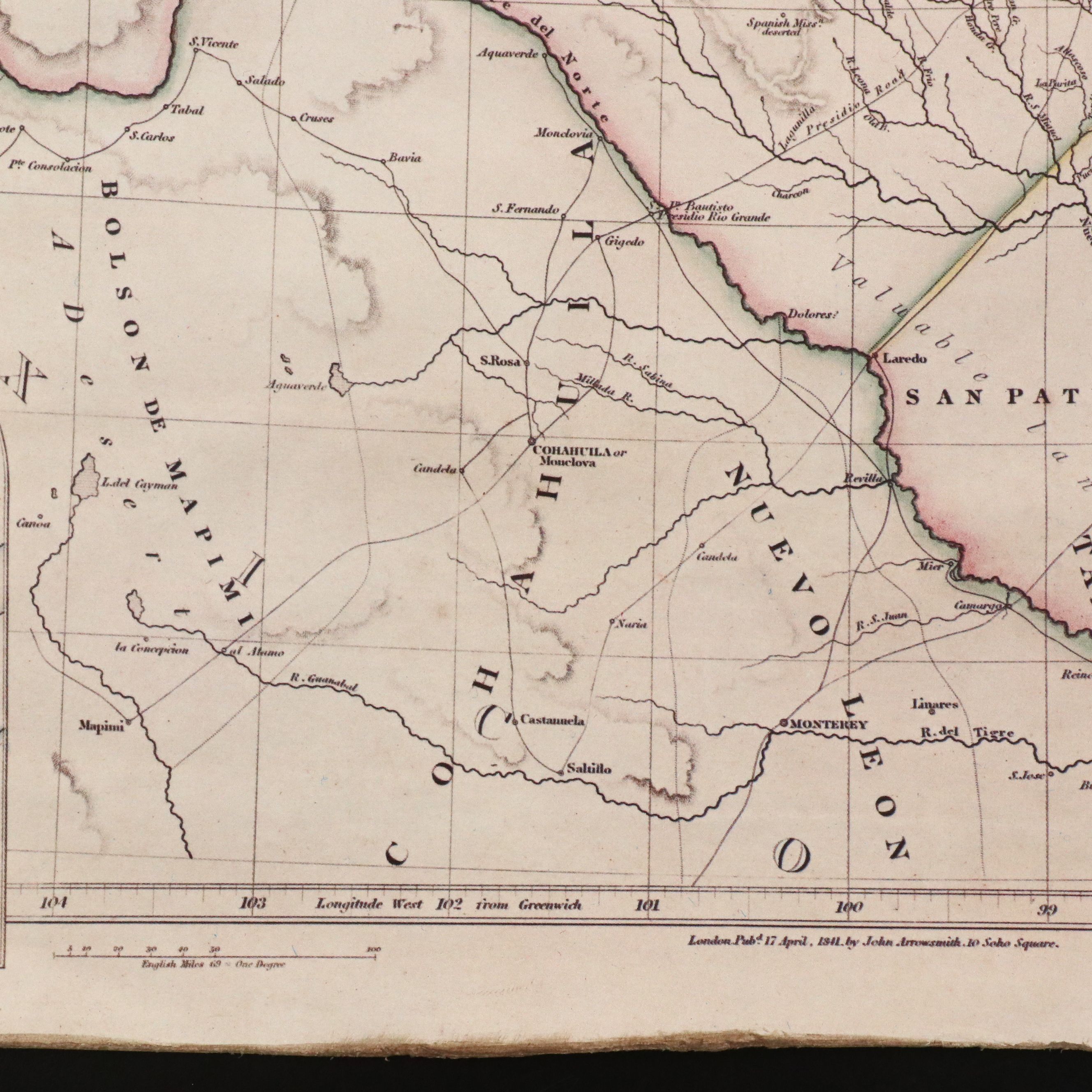 Joseph Meyer "Philadelphia" and Other Map with Antiqued Replica Map of Texas