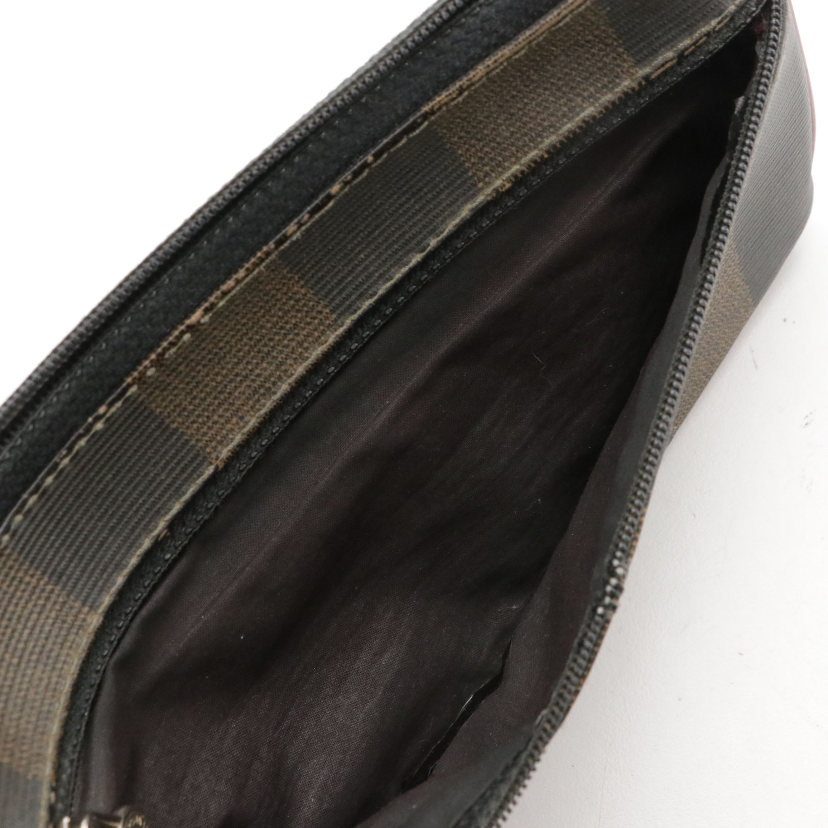Fendi Zip Pouch Clutch in Pequin Stripe Canvas, Vintage