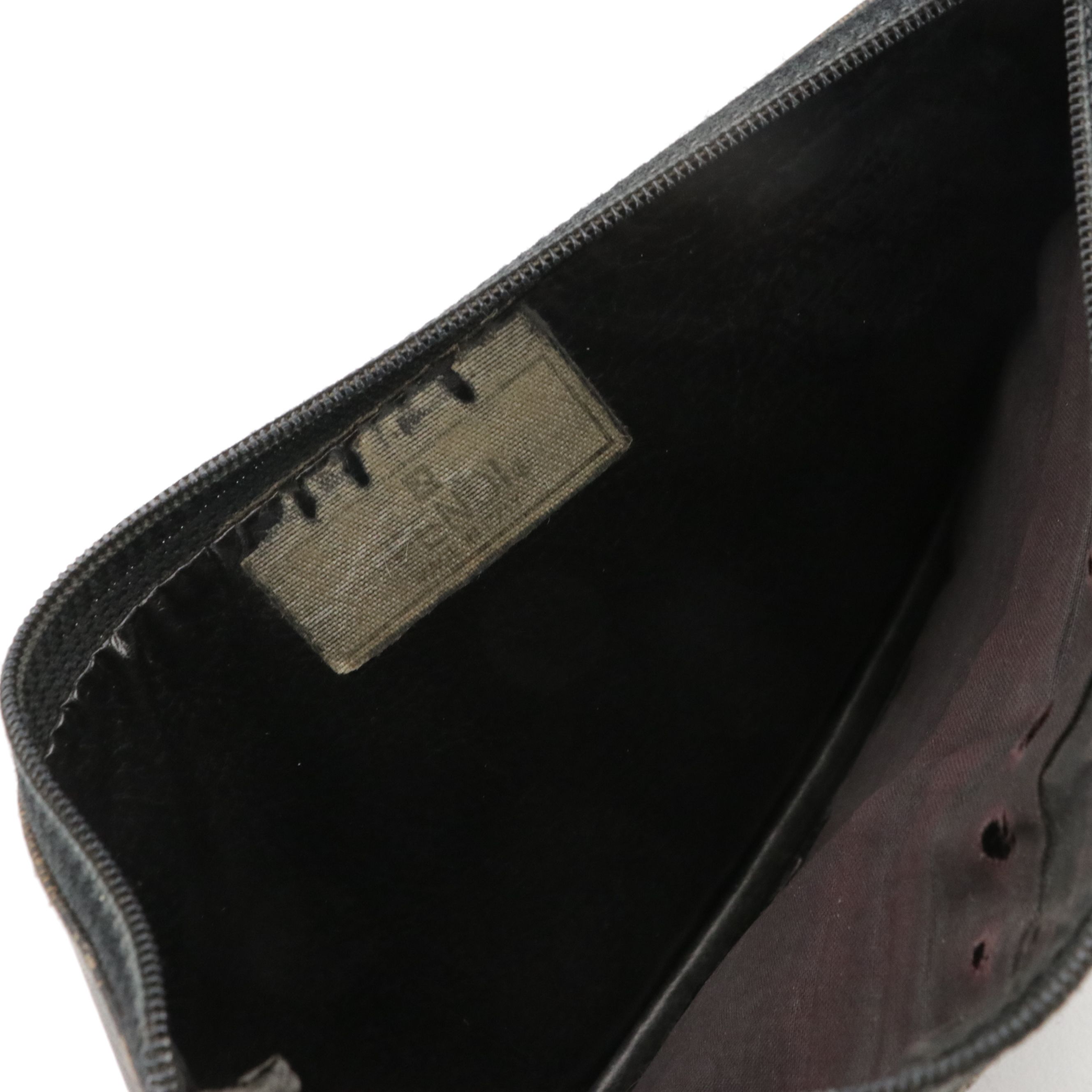 Fendi Zip Pouch Clutch in Pequin Stripe Canvas, Vintage