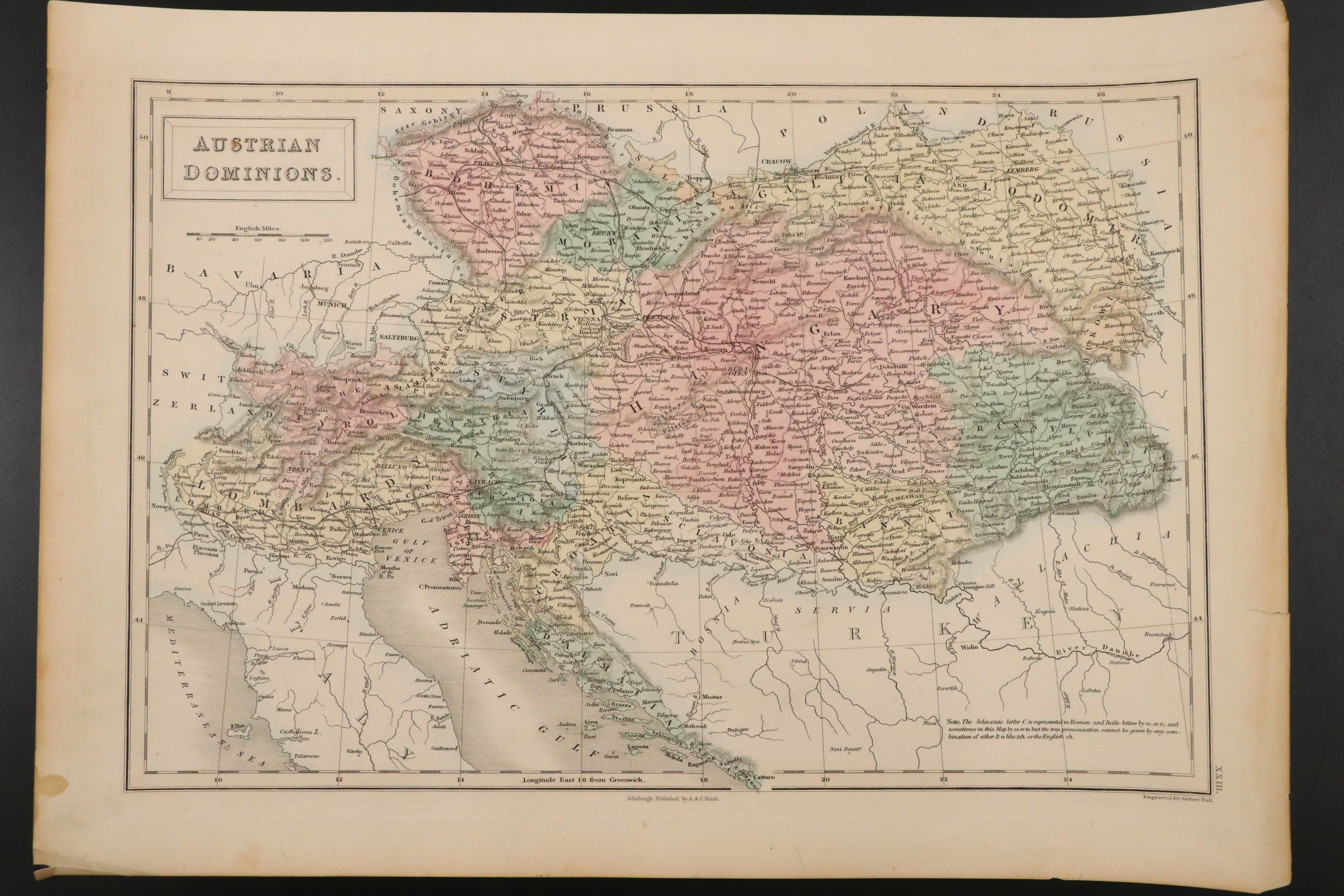 A. & C. Black Edinburgh "Austrian Dominions" with Other Antique European Maps