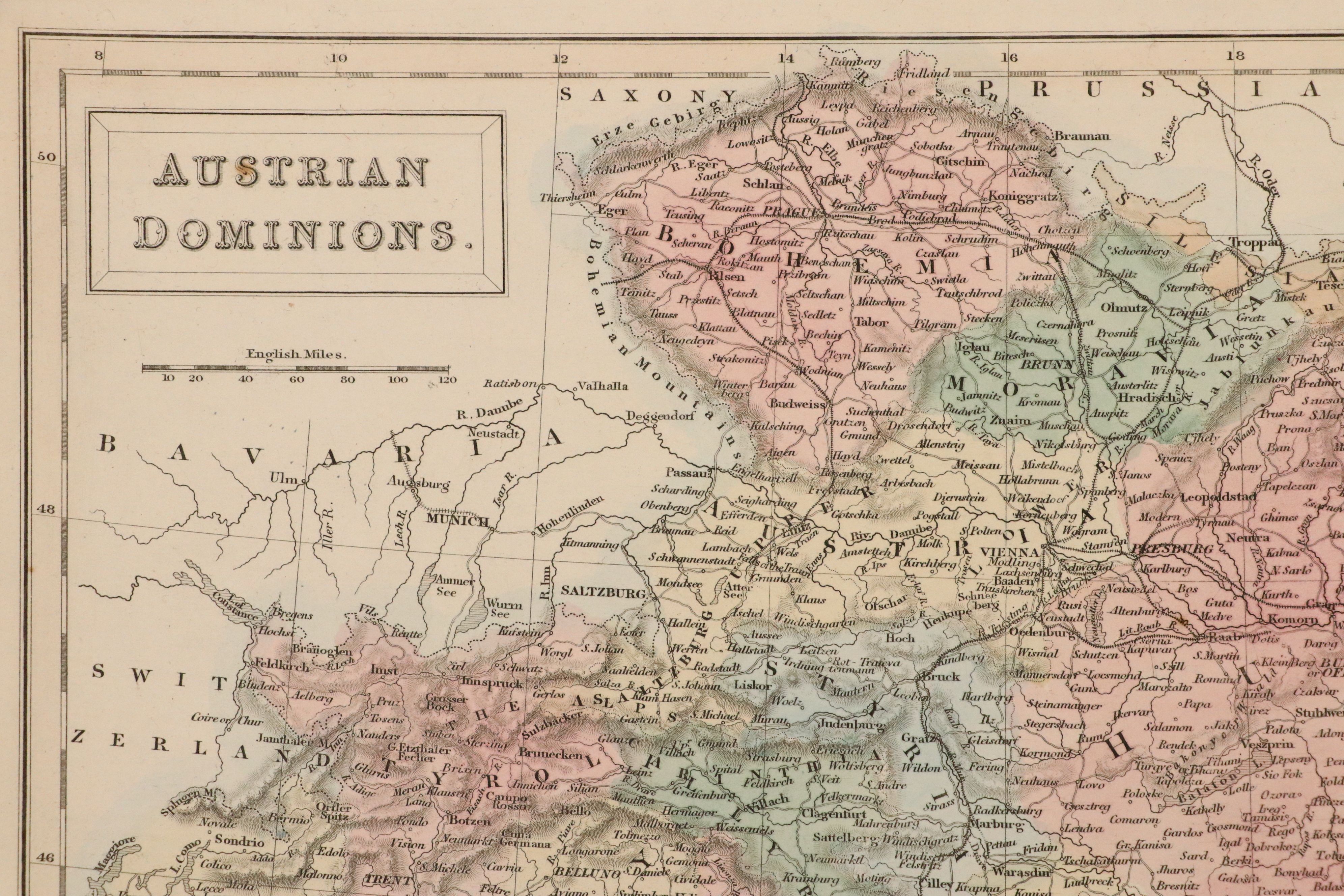 A. & C. Black Edinburgh "Austrian Dominions" with Other Antique European Maps