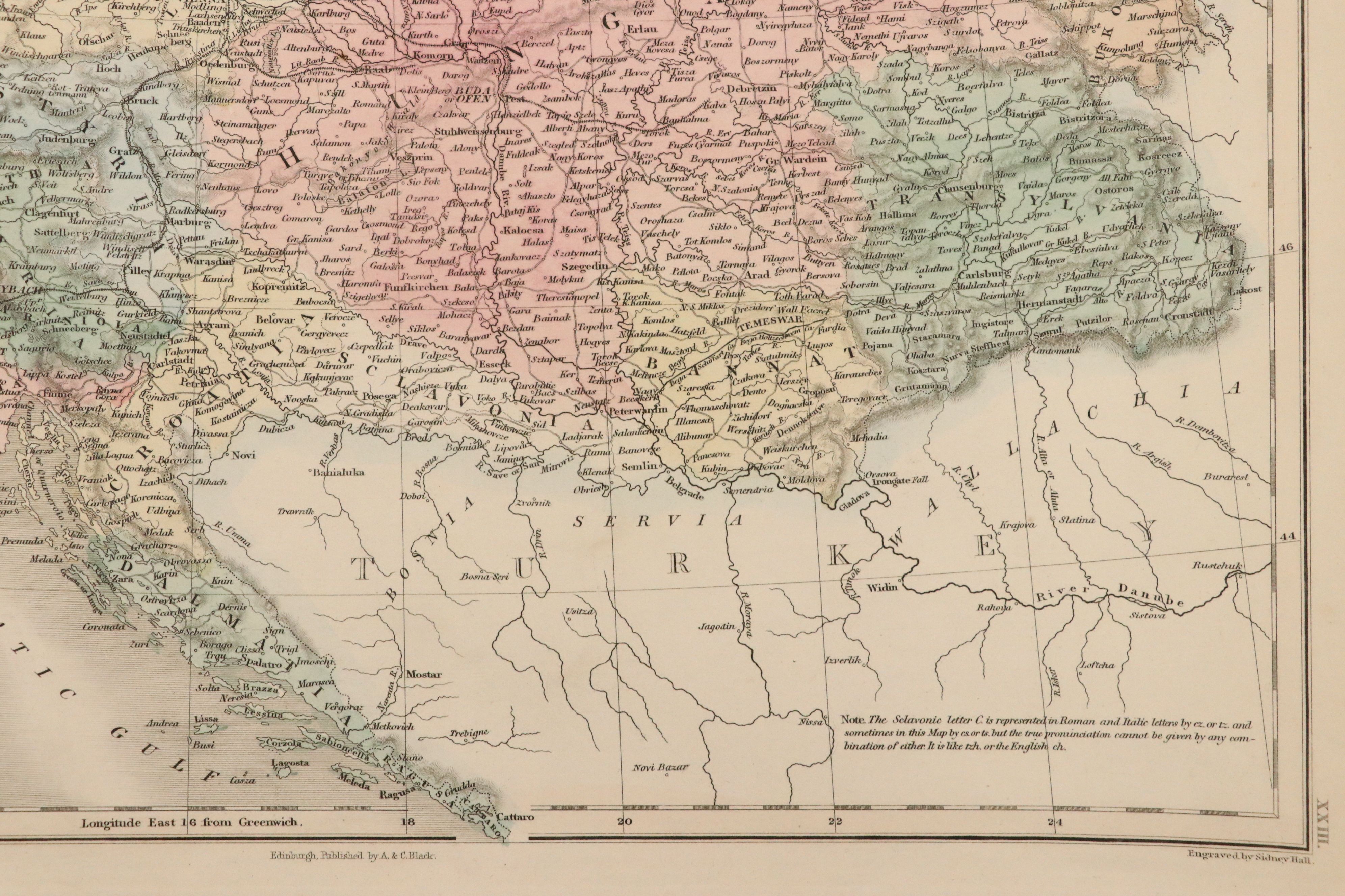A. & C. Black Edinburgh "Austrian Dominions" with Other Antique European Maps