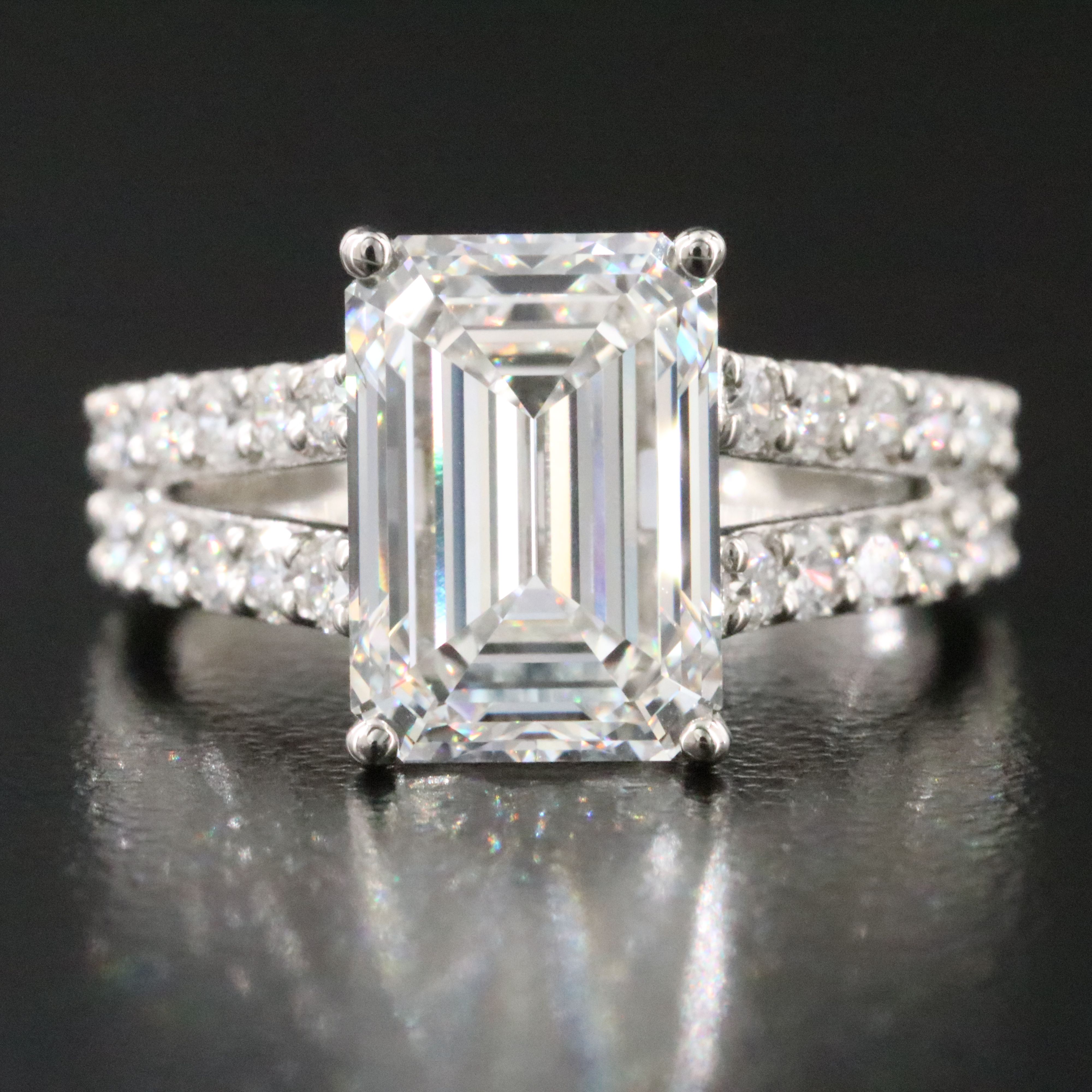Platinum 5.50 CTW Lab Grown Diamond Ring with IGI Report