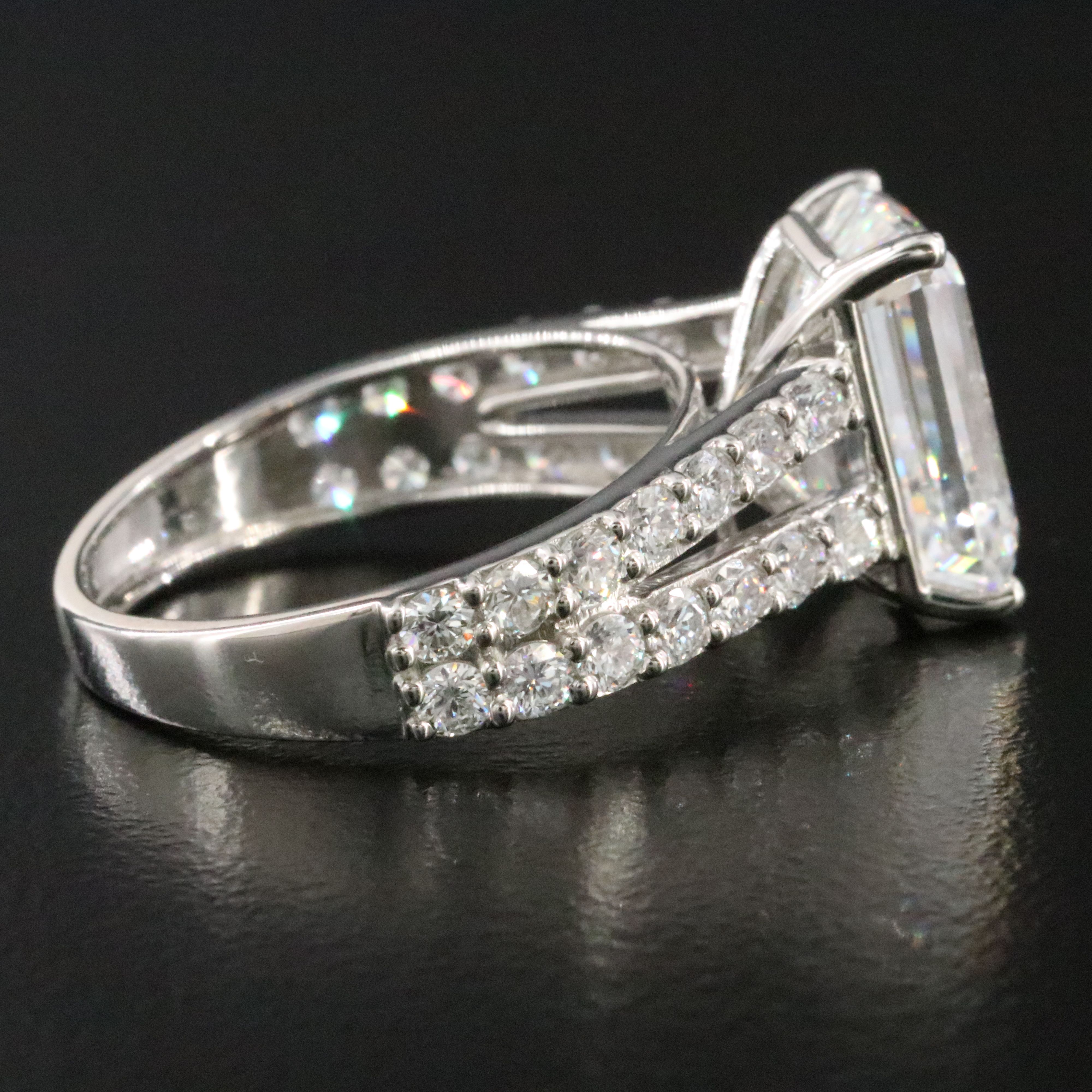 Platinum 5.50 CTW Lab Grown Diamond Ring with IGI Report