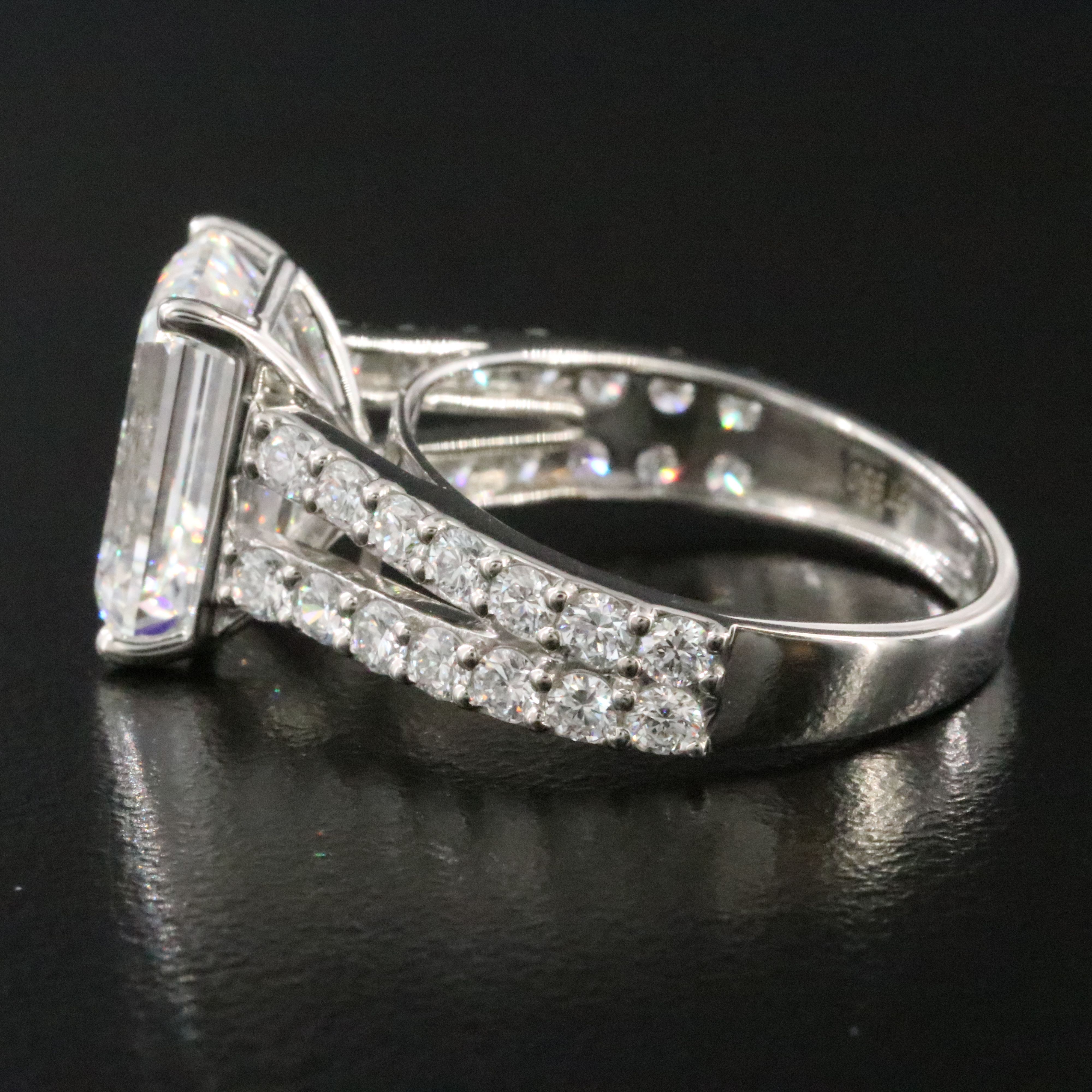 Platinum 5.50 CTW Lab Grown Diamond Ring with IGI Report