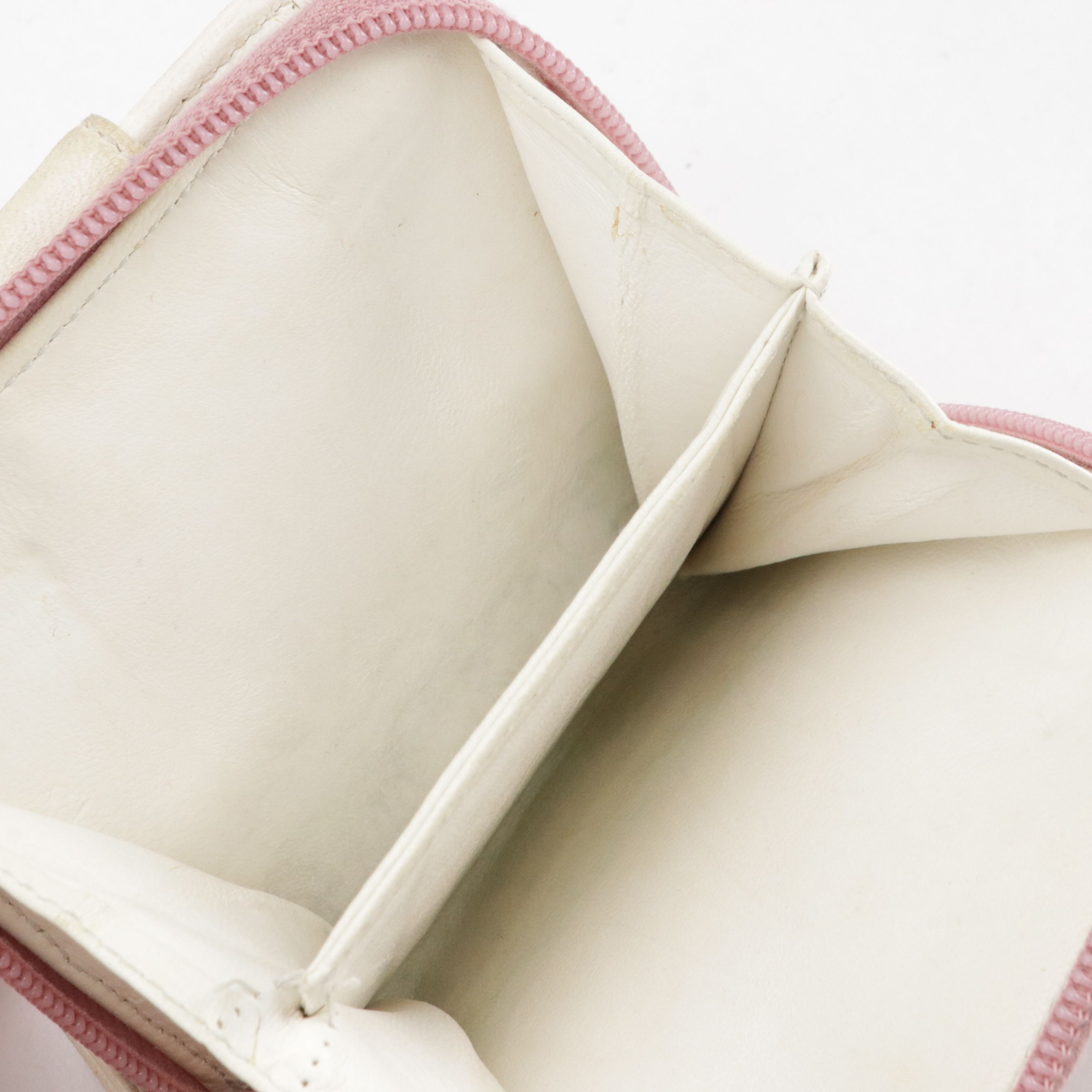 Prada Bifold Compact Wallet in Light Pink Tessuto Nylon and White Leather