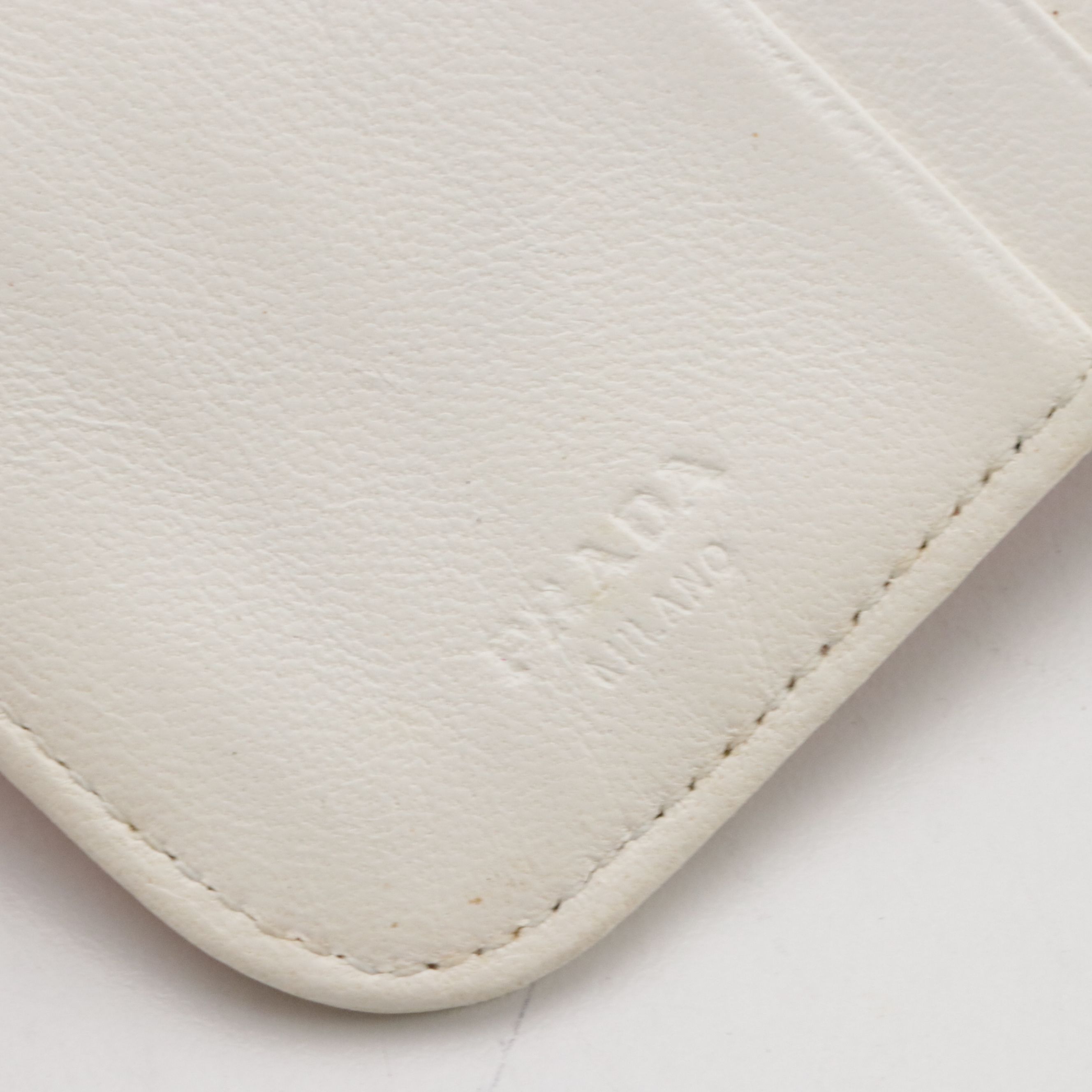 Prada Bifold Compact Wallet in Light Pink Tessuto Nylon and White Leather