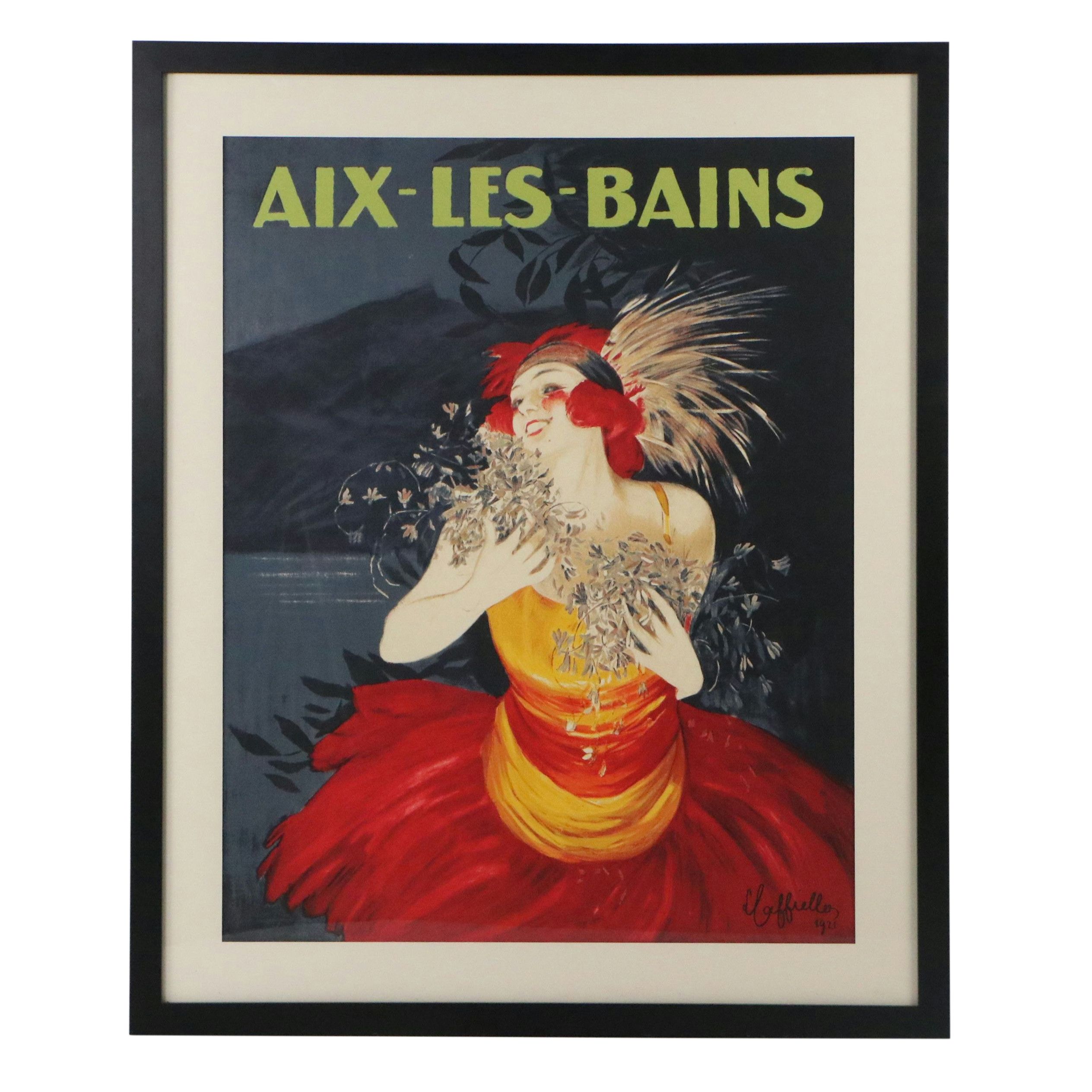 Chromolithograph Travel Poster After Leonetto Cappiello "Aix Les-Bains," 1921