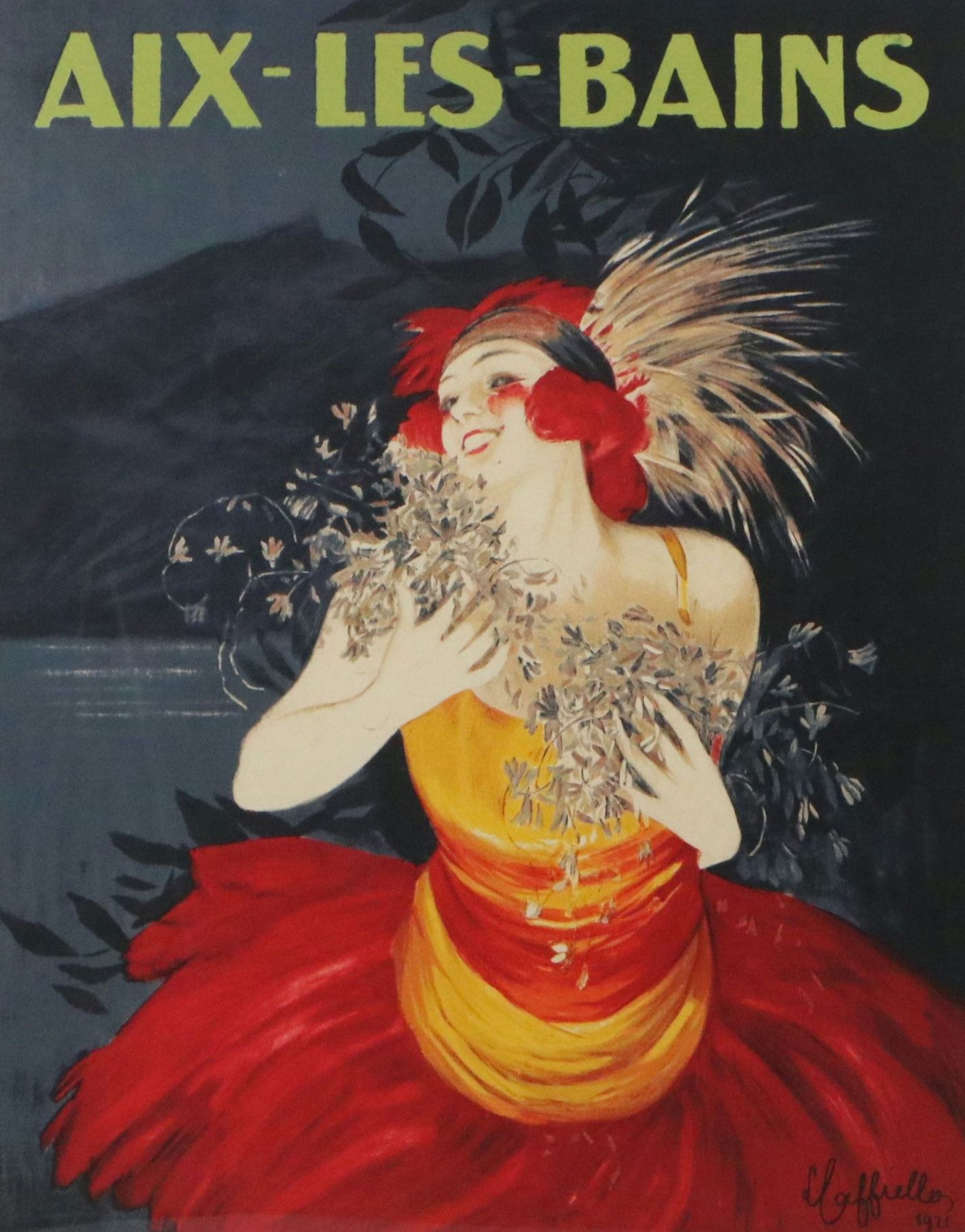 Chromolithograph Travel Poster After Leonetto Cappiello "Aix Les-Bains," 1921
