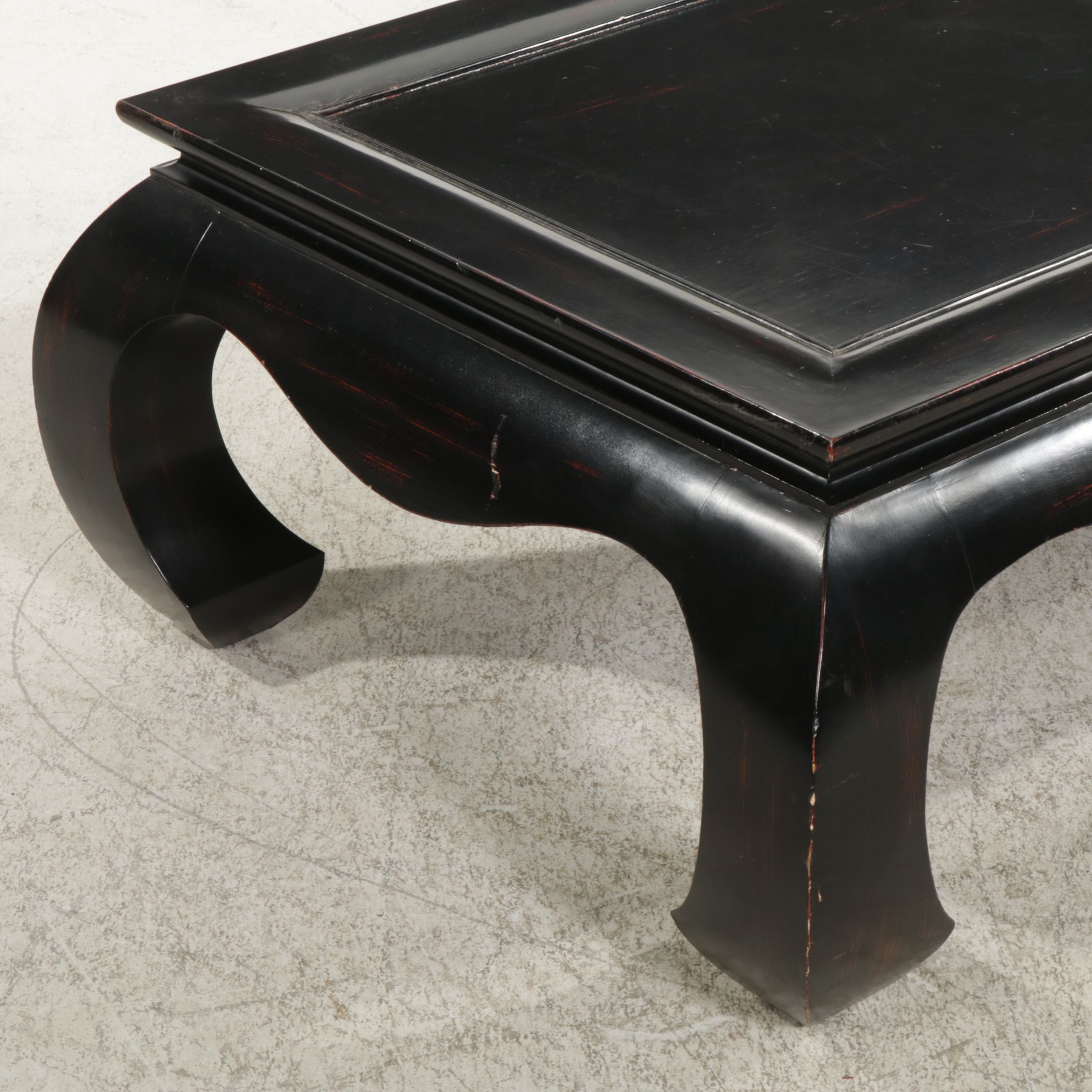 Vangard Chinoiserie Black-Finished Cocktail Table