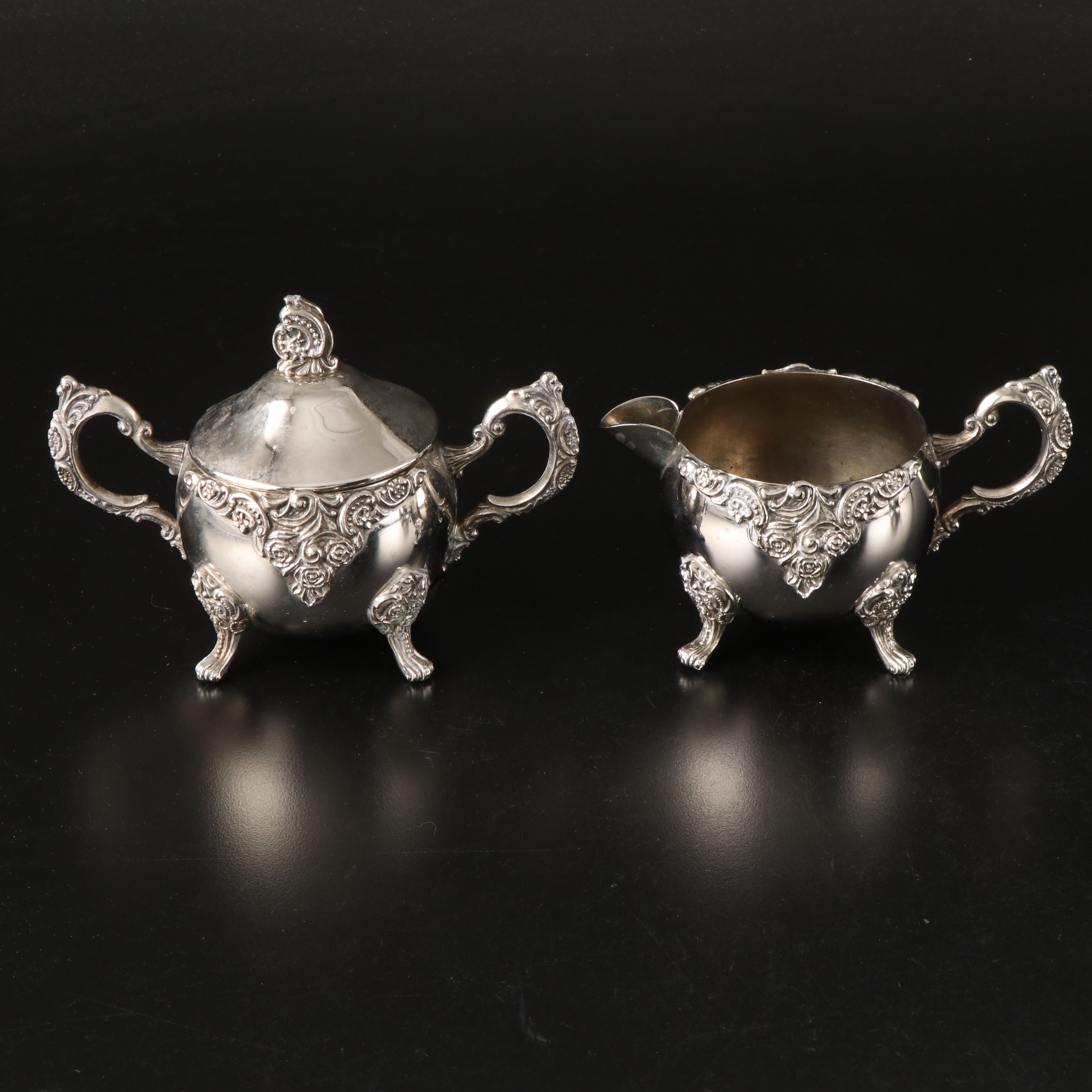 Godinger "20th Century Baroque" and Holmes & Edwards Silver Plate Tea Service