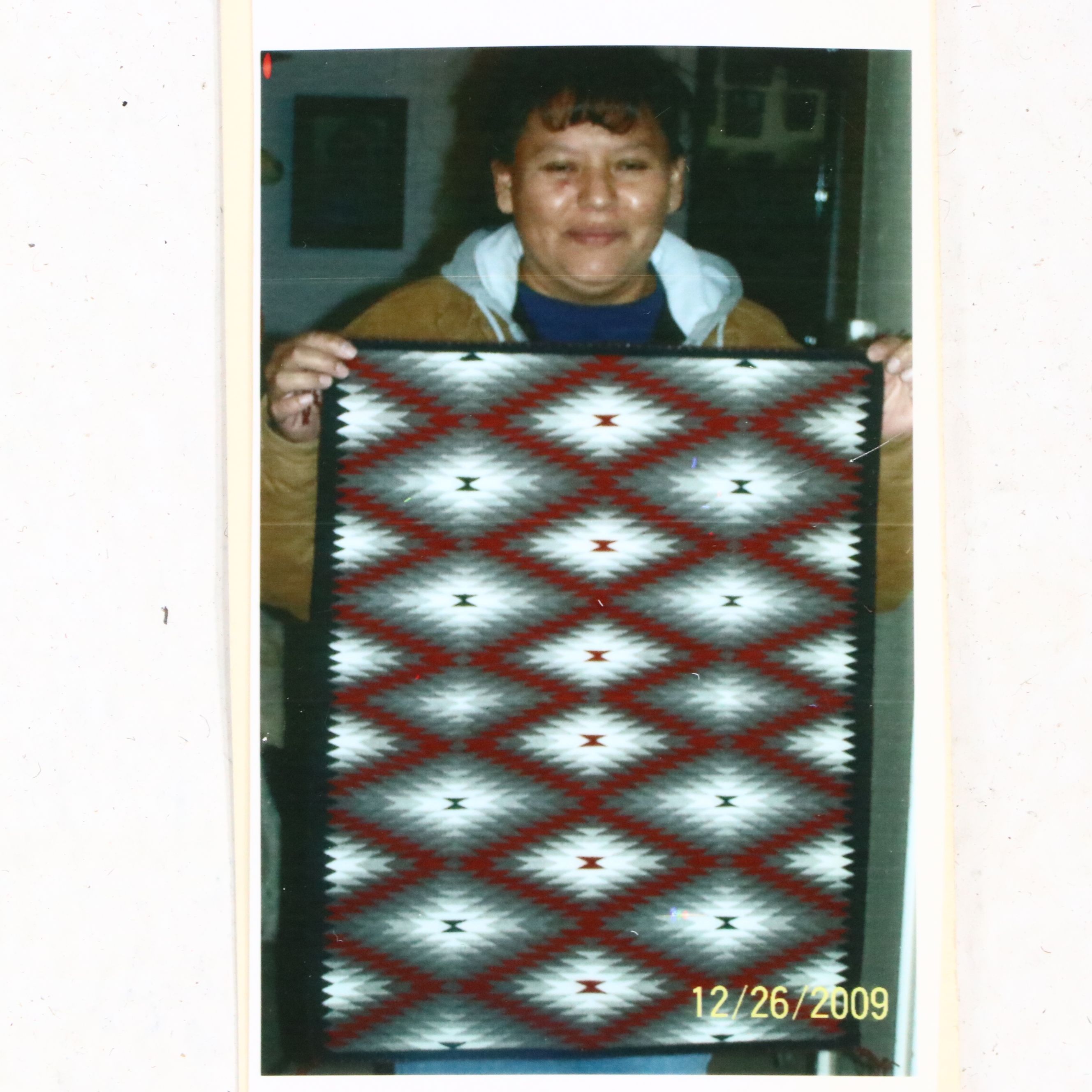 1'9 x 2'2 Handwoven Navajo Eye Dazzler Accent Rug
