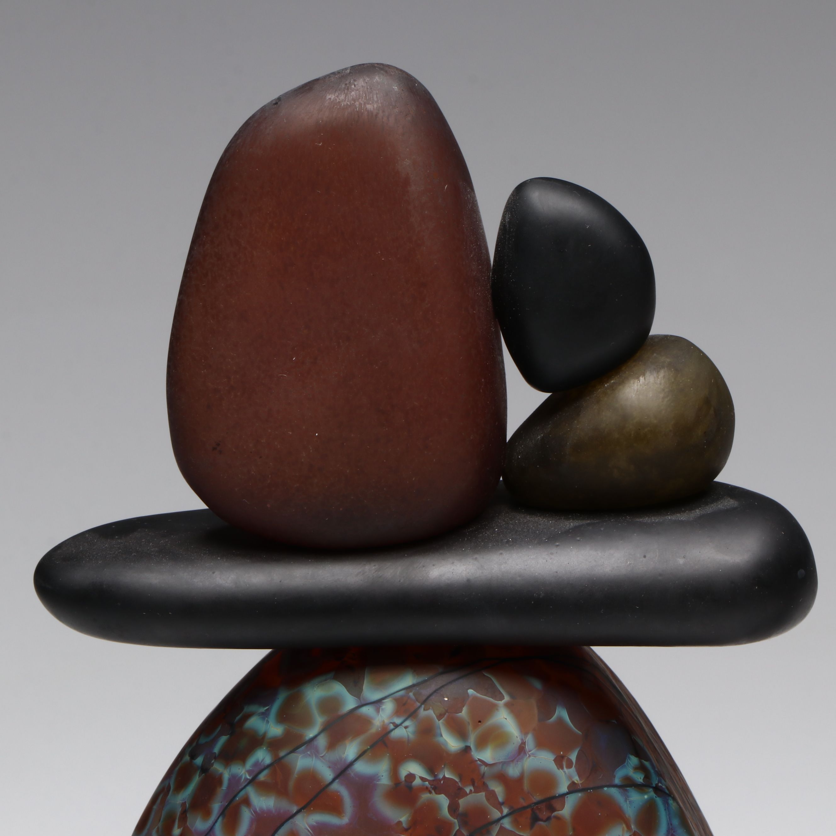 Melanie Guernsey-Leppla Art Glass Cairn Rock Totems