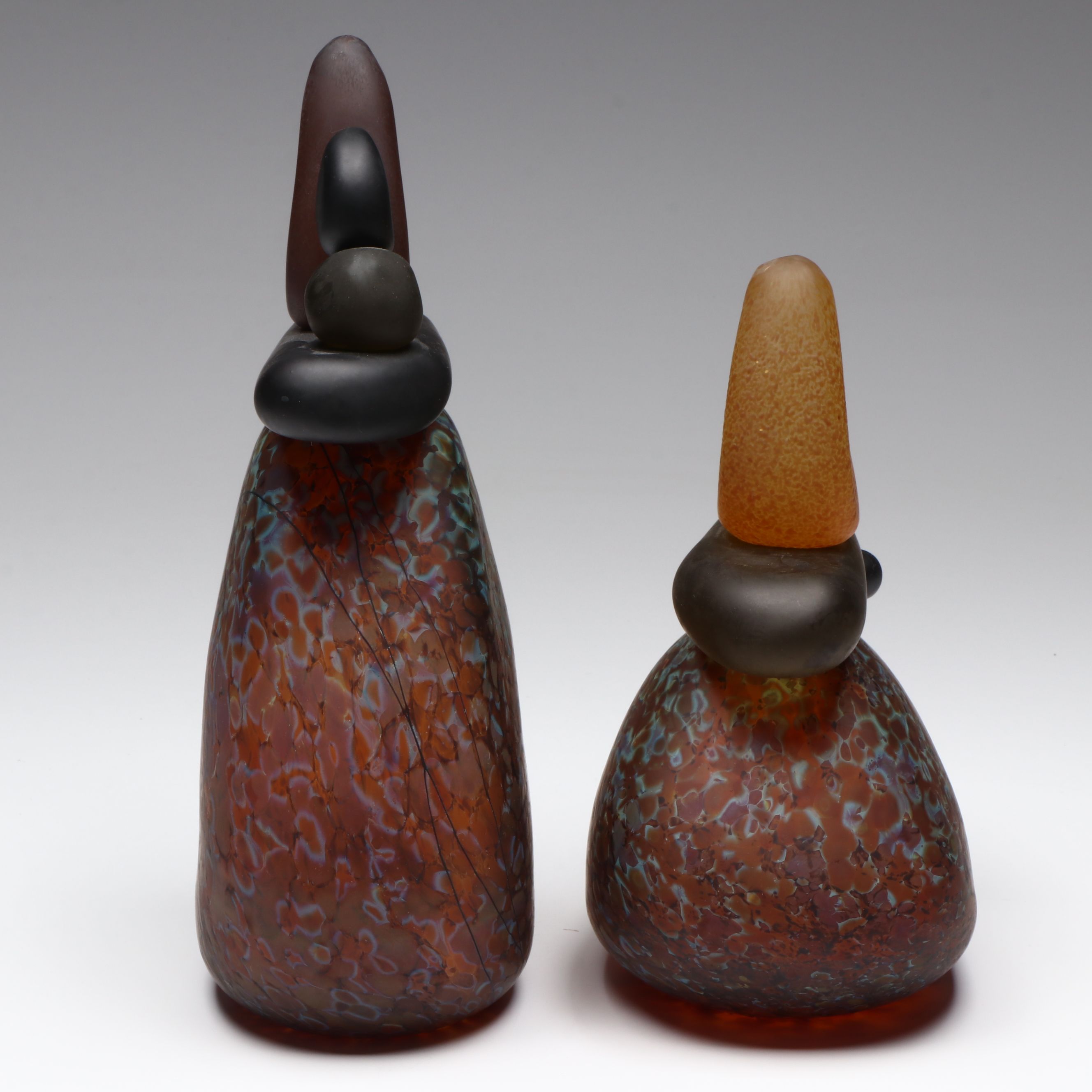 Melanie Guernsey-Leppla Art Glass Cairn Rock Totems